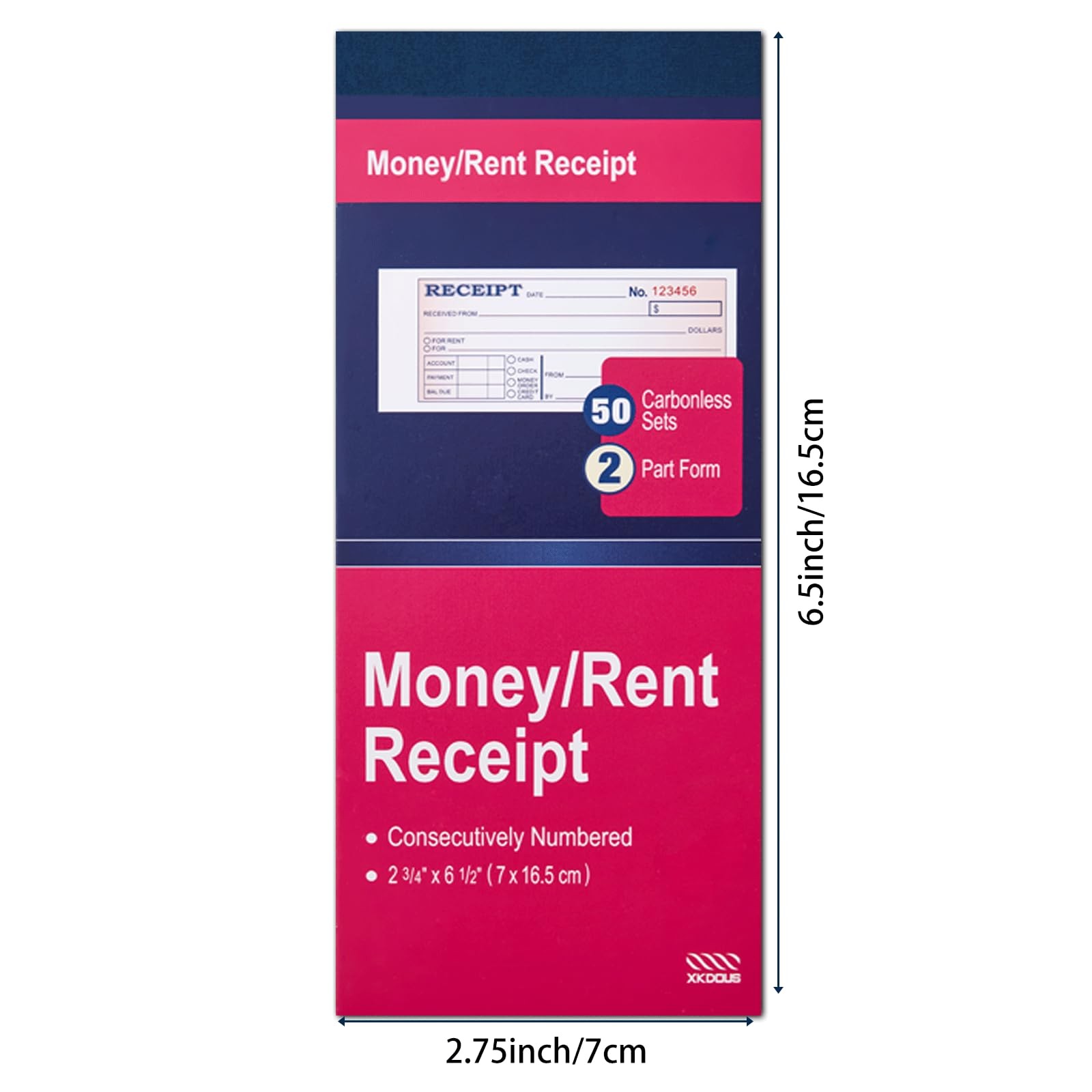 6 Pack Receipt Book with Carbon Copies, Money and Rent Receipt Book 2 Part Ca…