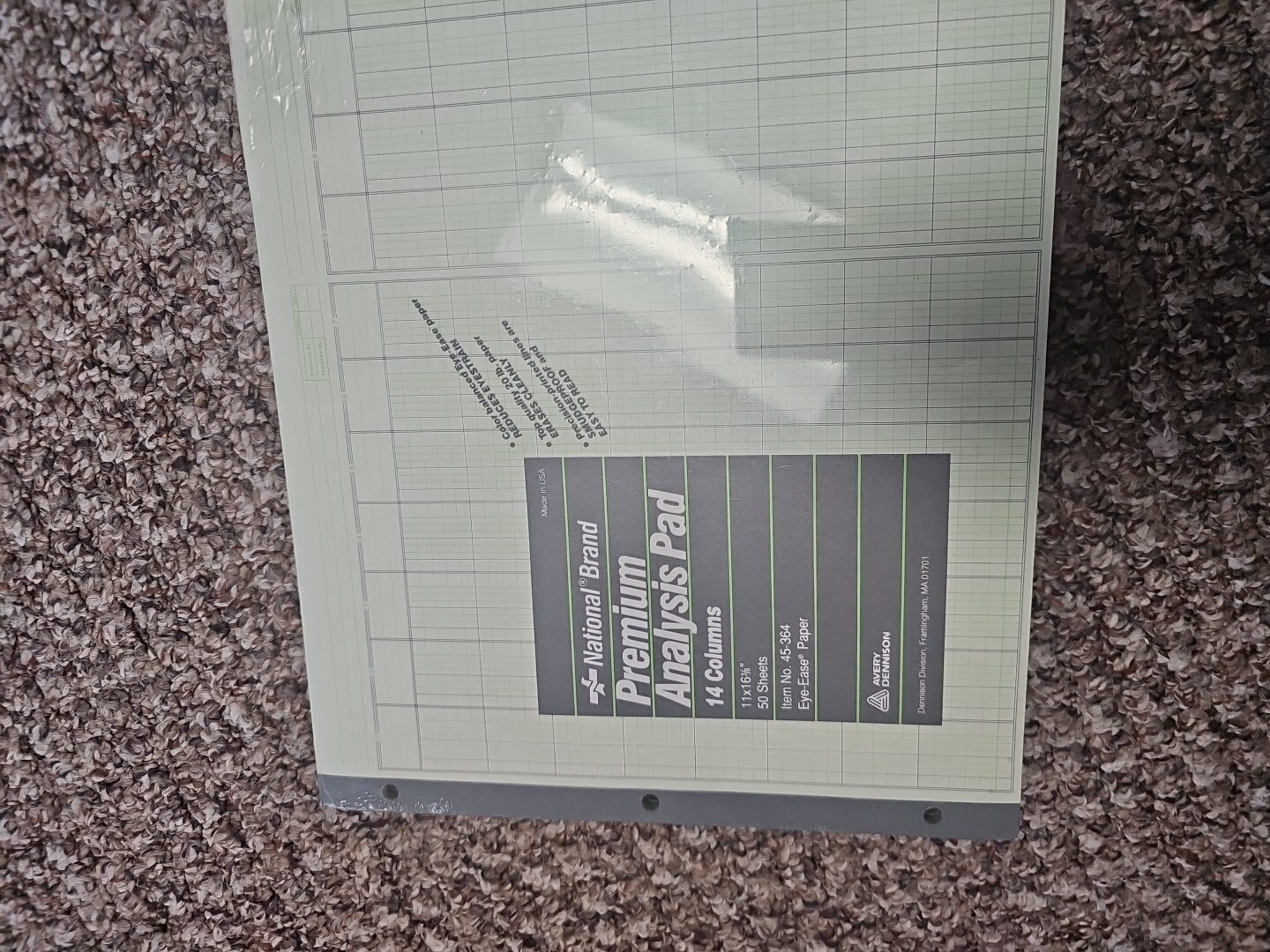 National Brand Premium Analysis Pad 14 Columns 45-364 11”X16 3/8” 50 Sheet