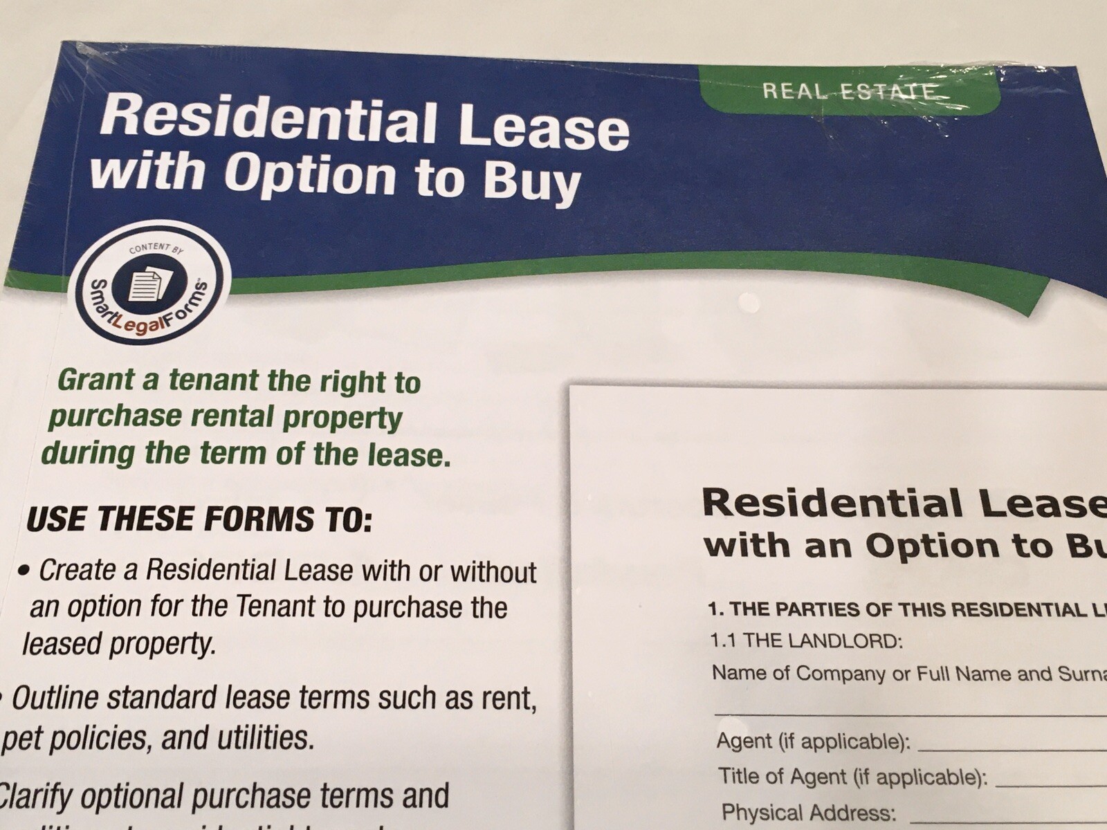 Adams Residential Lease With Option To Buy LF237 – NEW & SEALED