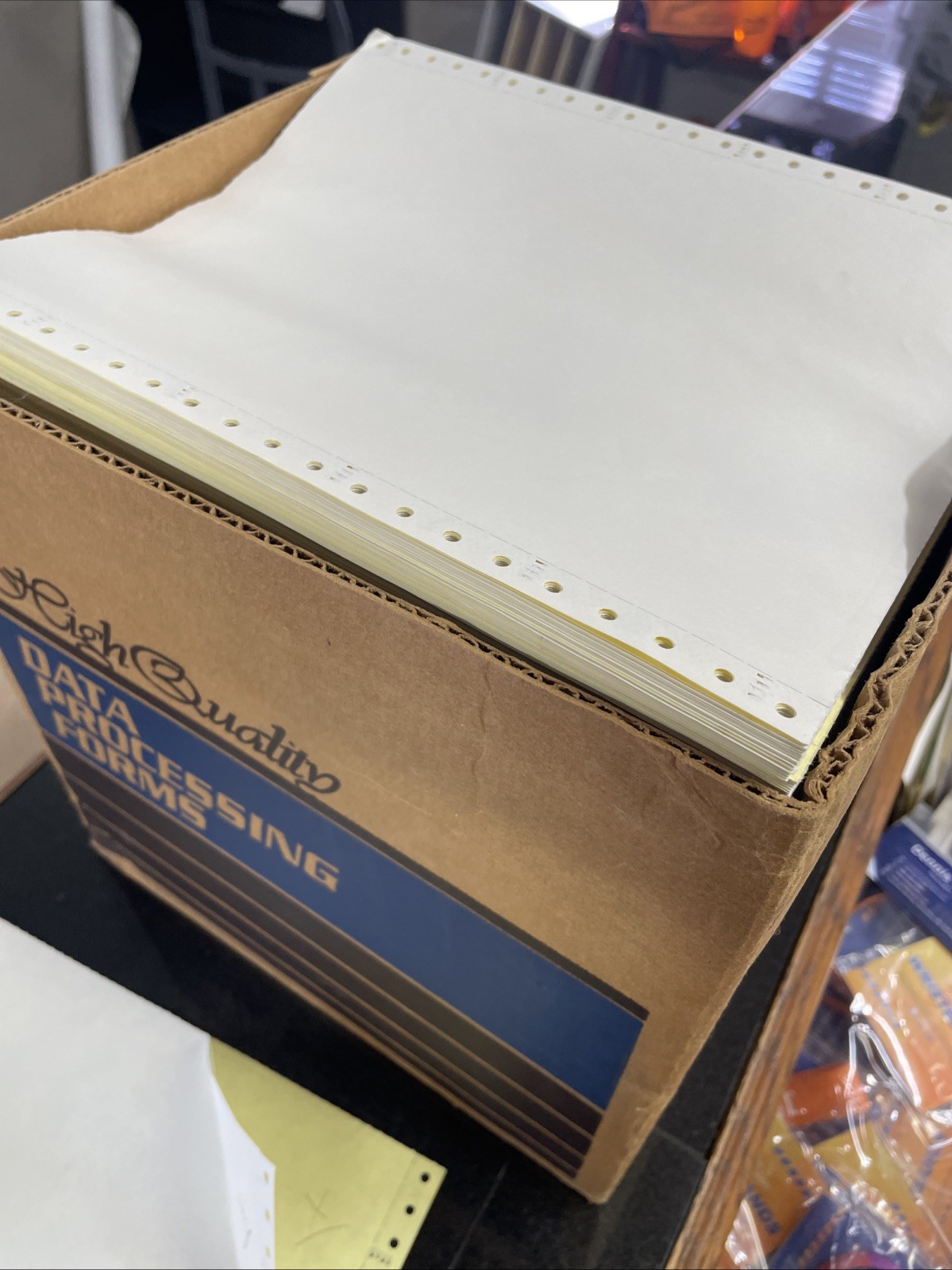 2 Part Carbonless Continuous Computer 9×11” With .5” Side Stubs Pinfeed. 1,600