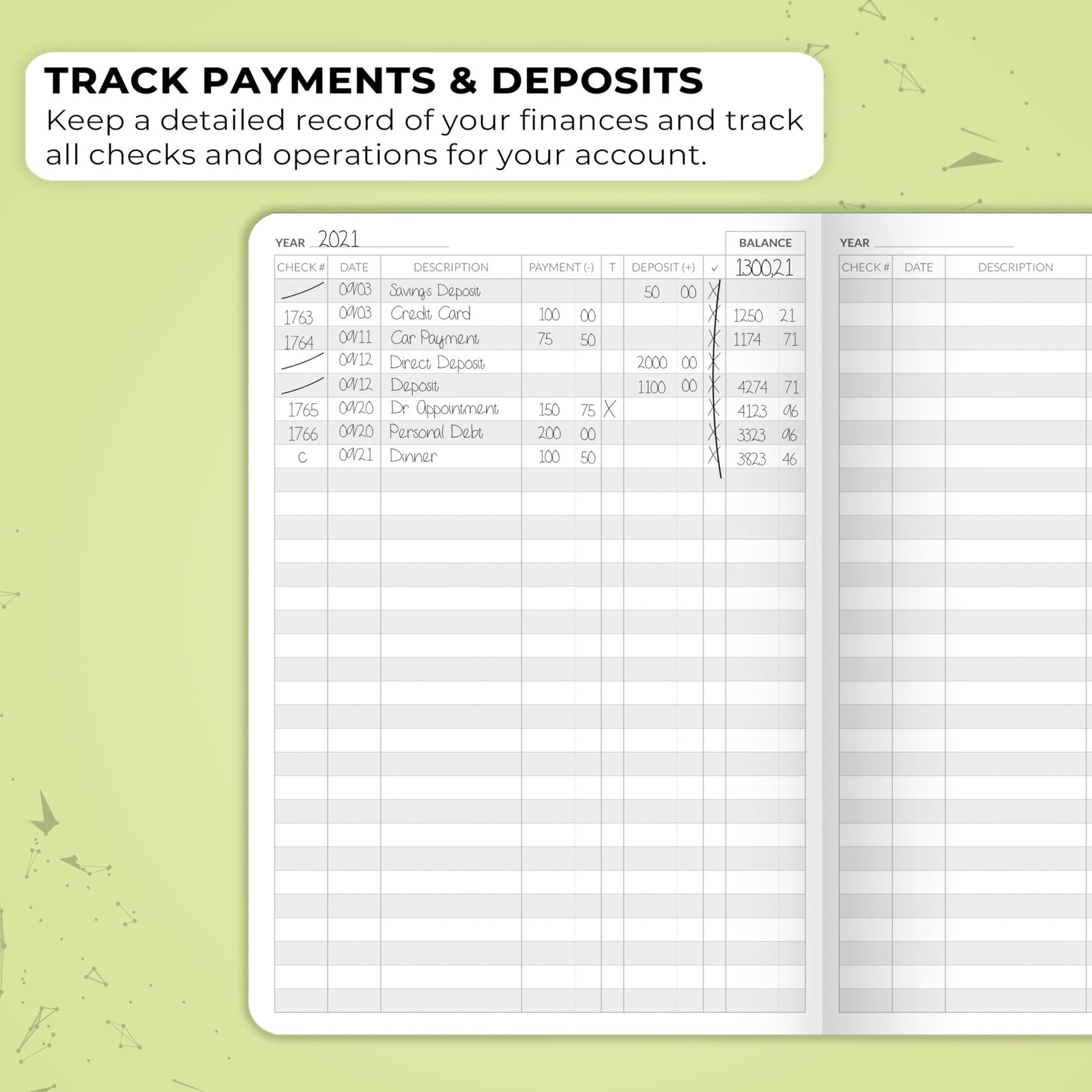 Skyline Check Register – Accounting Ledger Log Book for Income & Expenses – T…