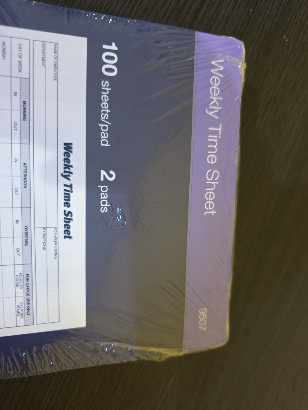New Adams Weekly Time Sheets 9507ABF 5.5″ x 8.5″ Blue/White 2 Pads of 100 Sheets