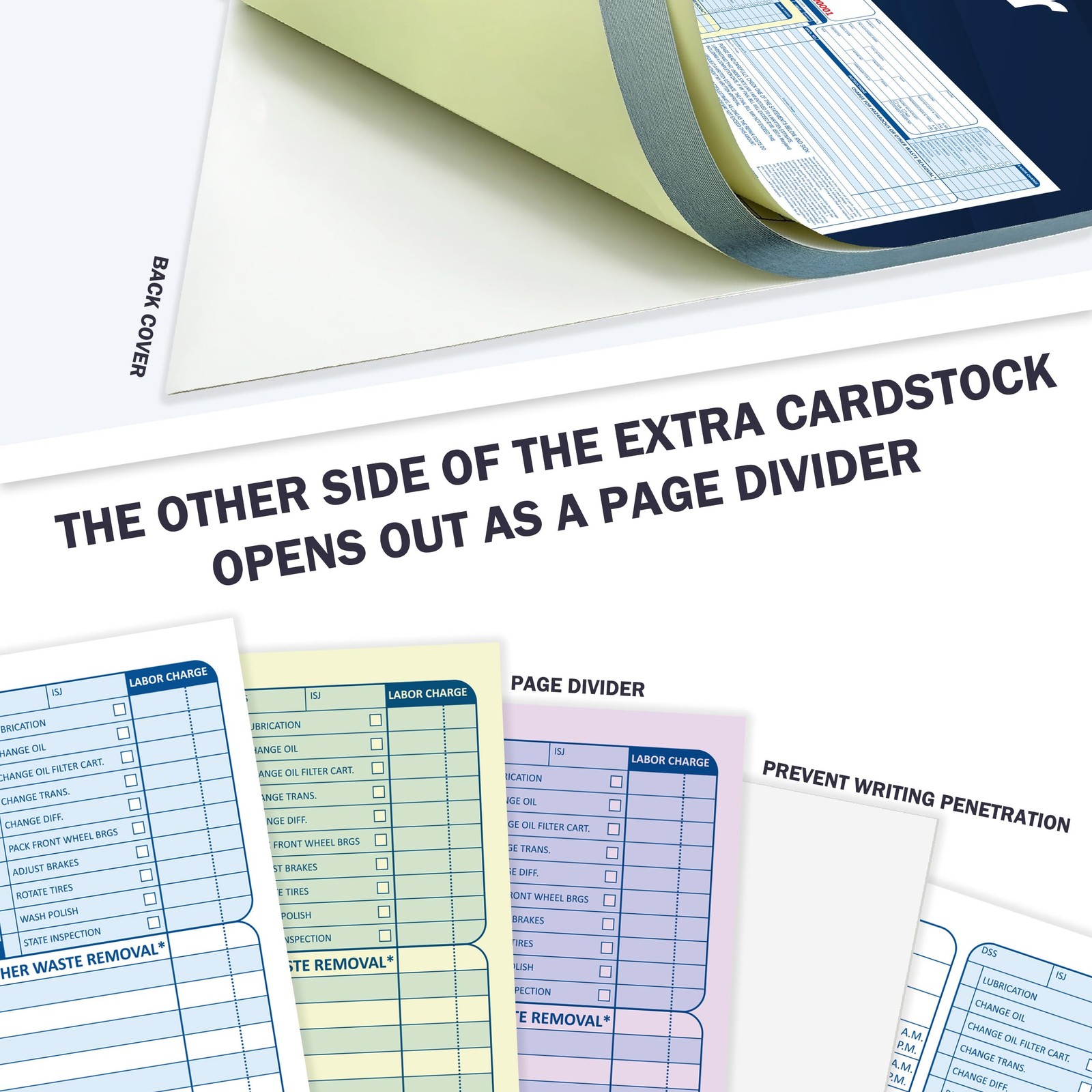 200 Sets 3 Part Auto Repair Order Forms 8.5×11 Inch Carbonless Duplicate Receipt