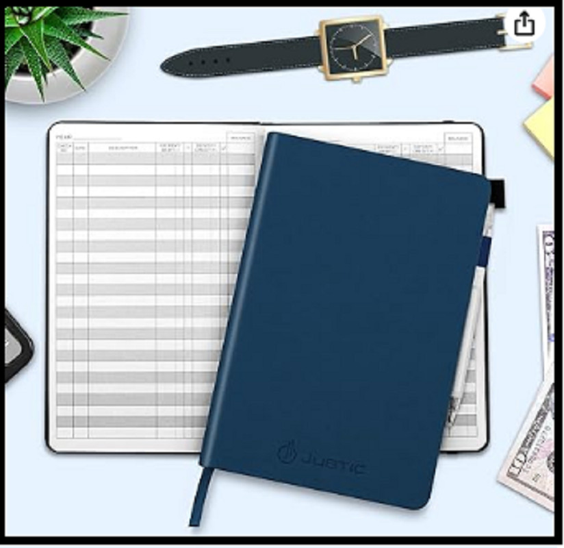 A5 Check Registers for Personal Checkbook Ledger Transaction Registers Log Book