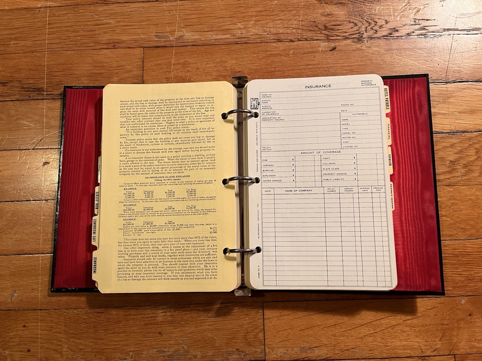 VINTAGE Mi-Reference Investment Portfolio Personal Financial Record Ledger 1967