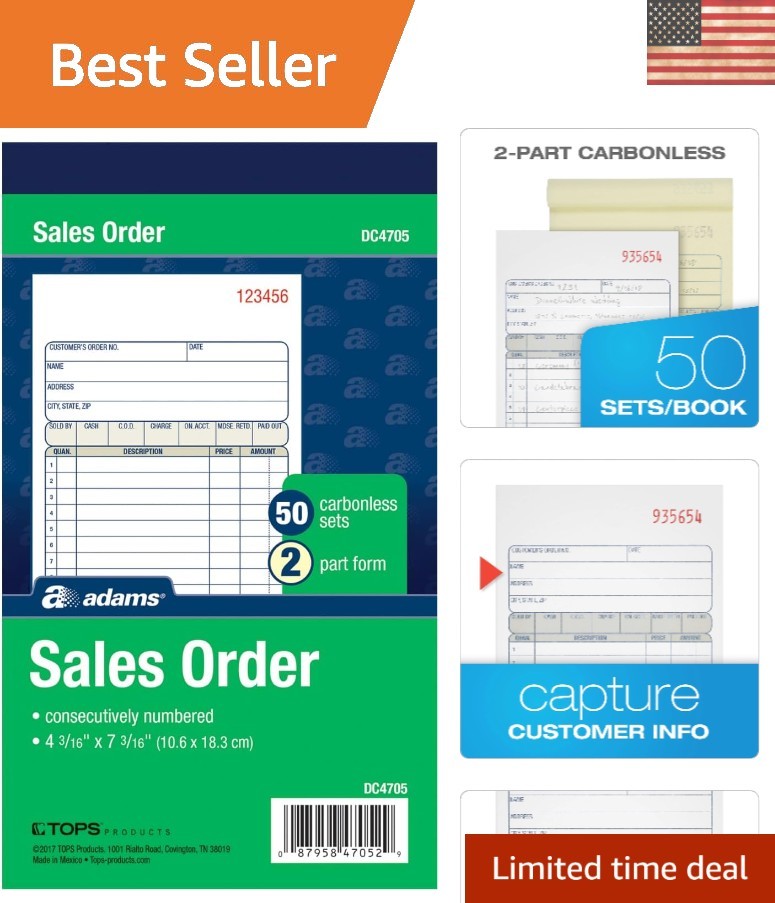 Sales Order Book – 50 Carbonless Forms, Professional Blue Ink, Easy Records
