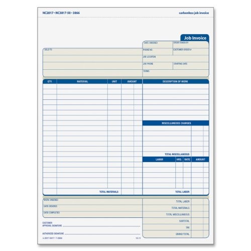Adams NC2817 Contractor Form 100 Sheets 2-Part Carbonless 8.5×11