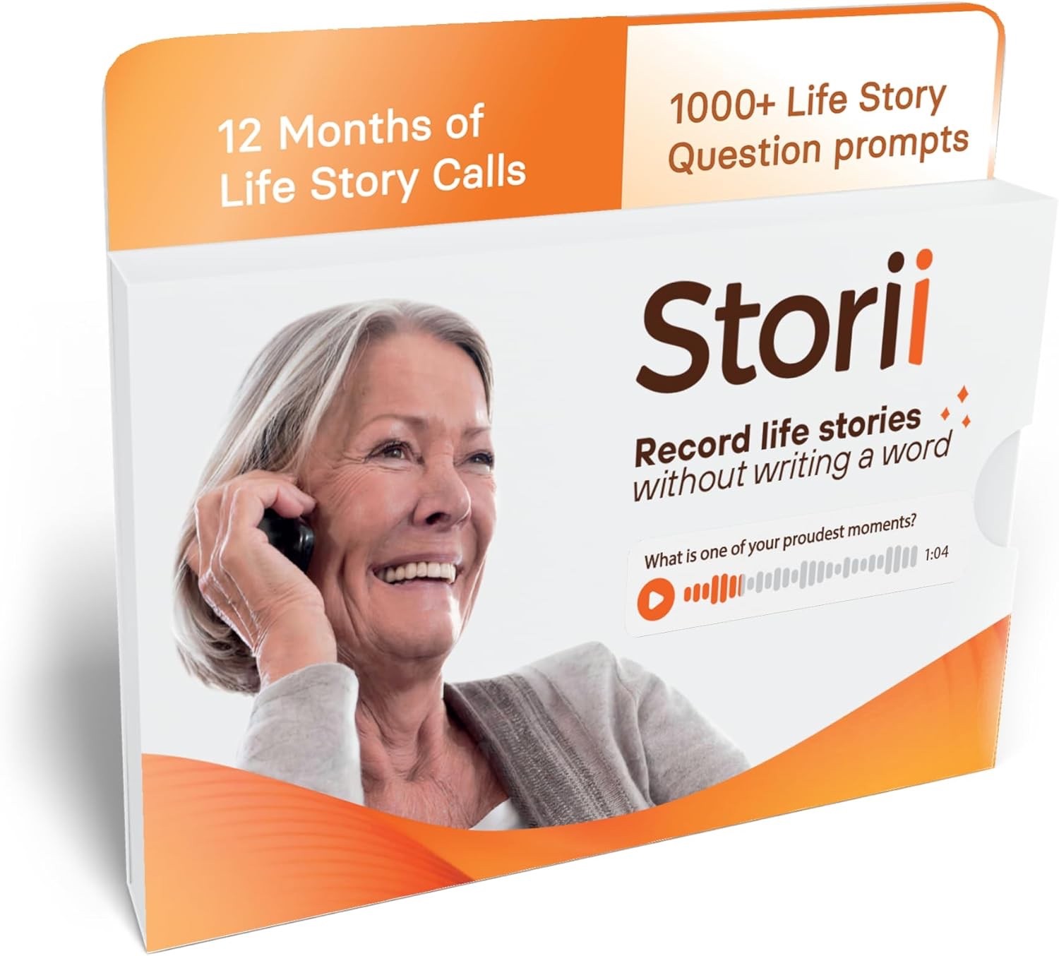 Storii – Record Your Memoir: Gift Box – 12 Months of Life Story ys/m, Orange
