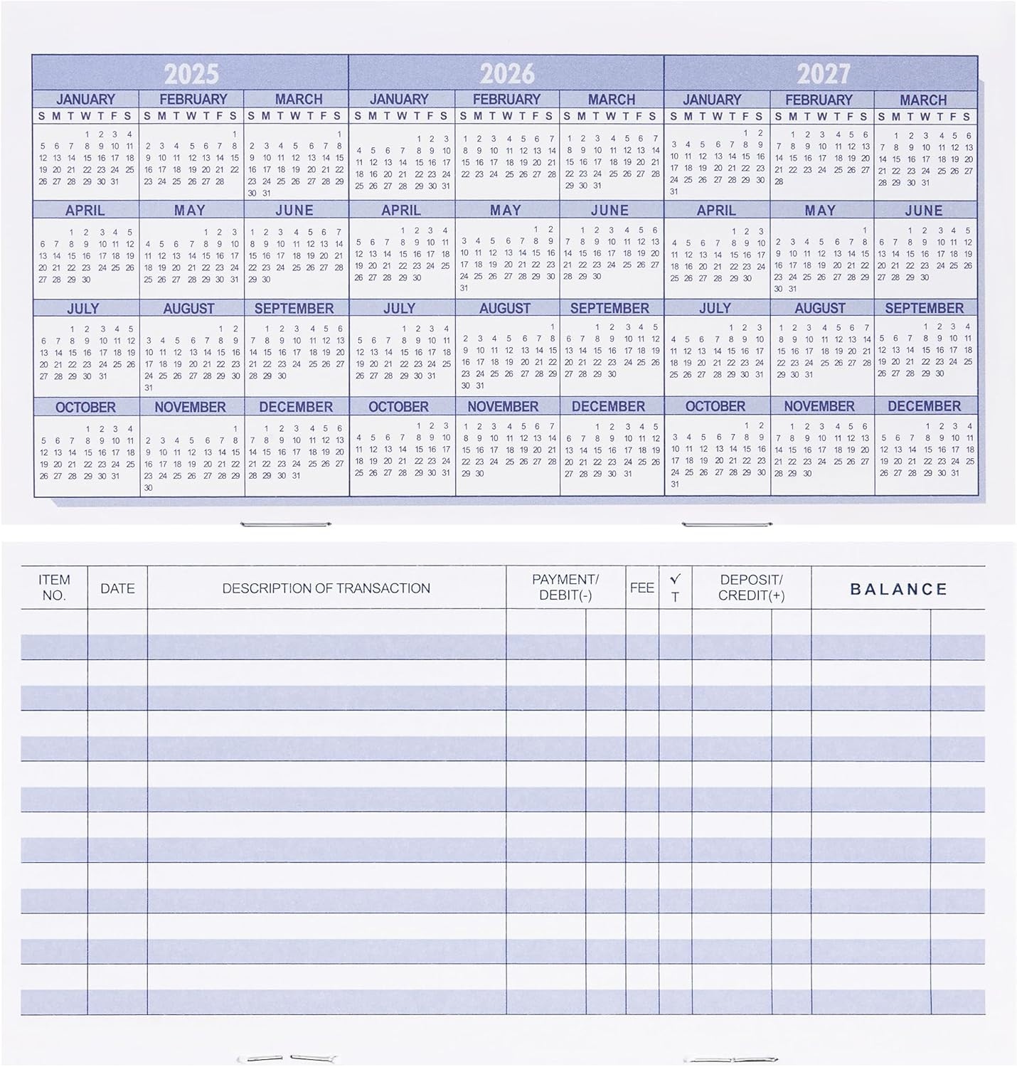 20 PCS Check Registers for Personal Checkbook, Easy to Read Checkbook Register