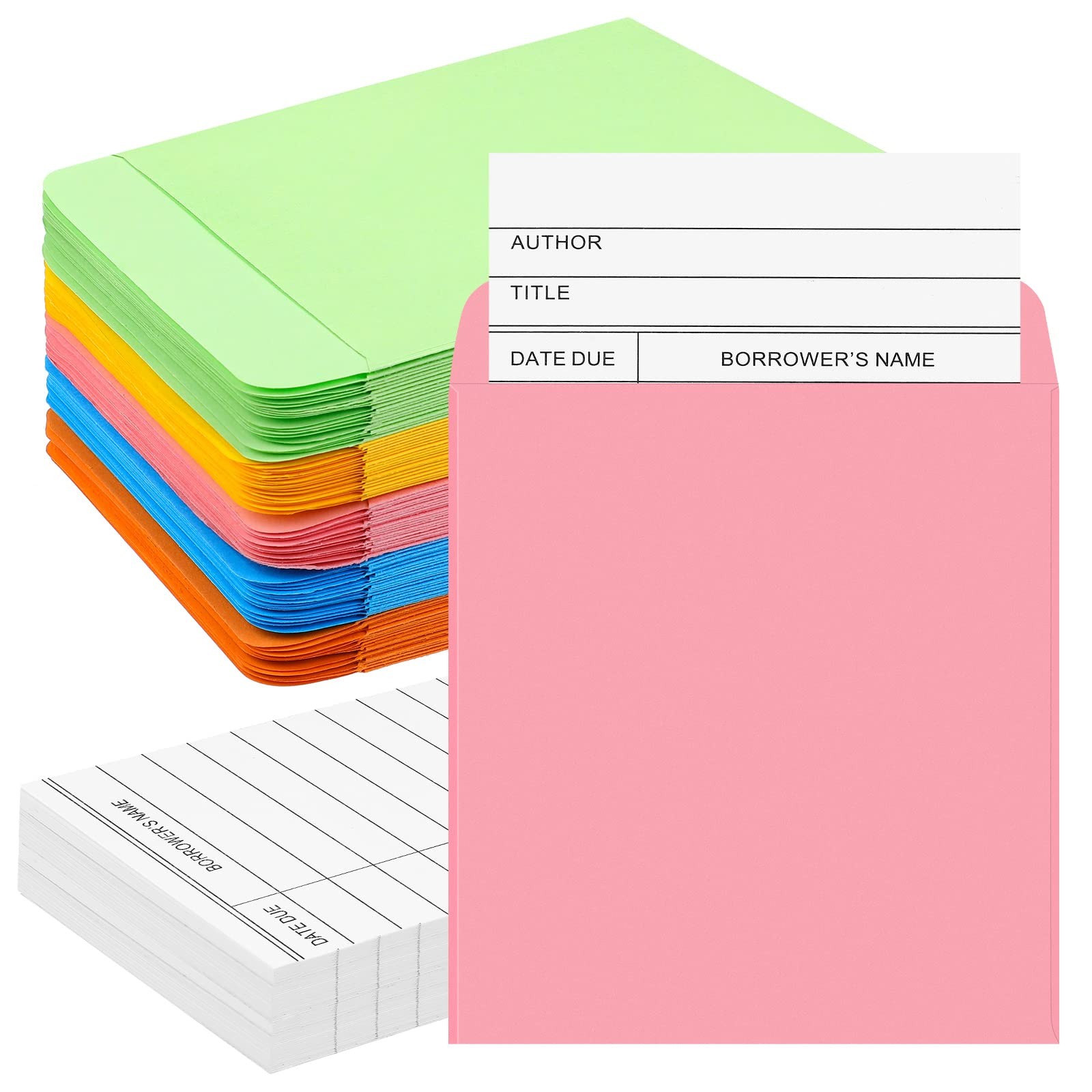 Library Pocket Envelopes 100 Self Adhesive 200 Pcs for Book Lending System