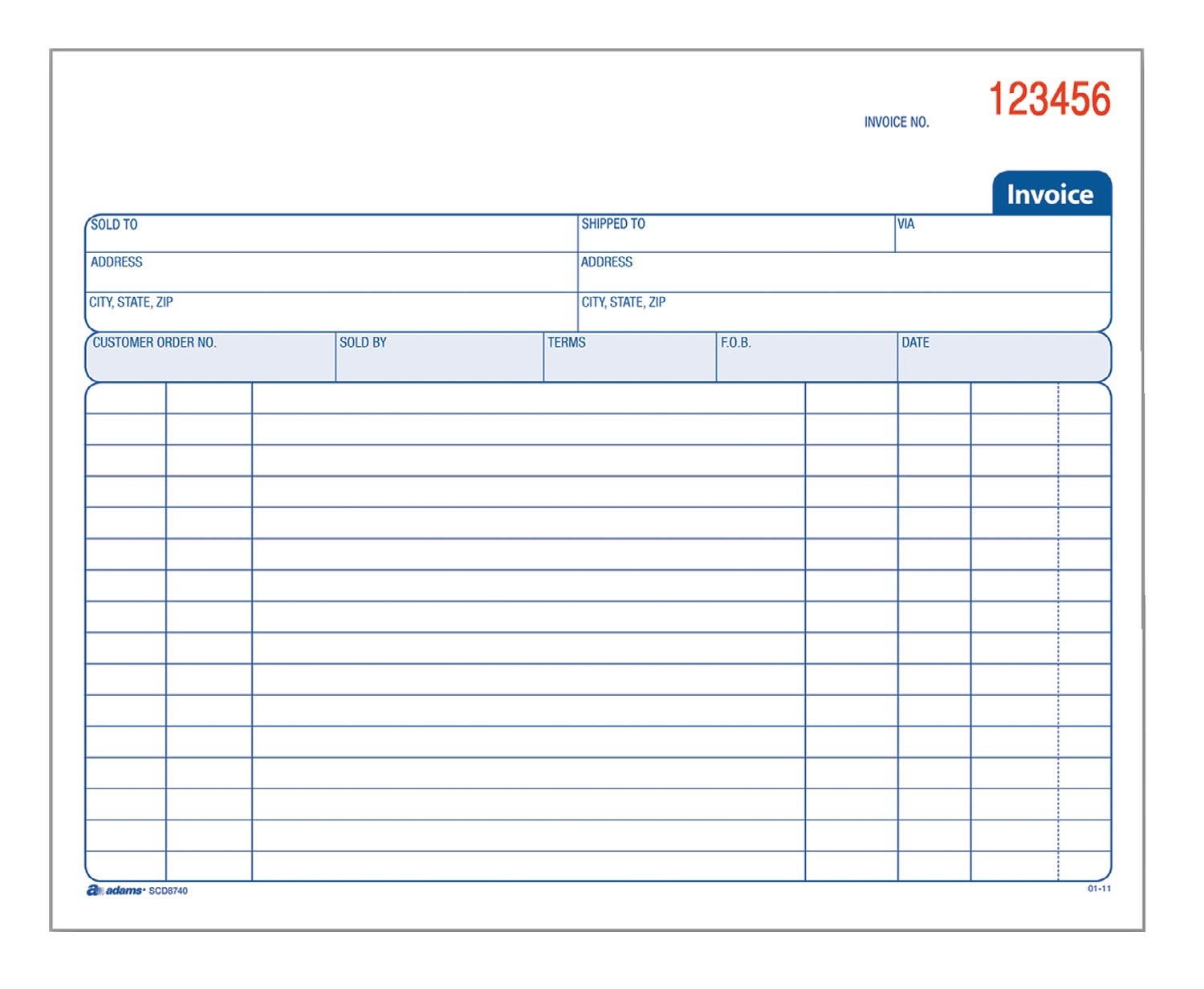 Adams Spiral Invoice Book, 8 1/2 x 7 1/4 8 x 7 Inches, White/Canary