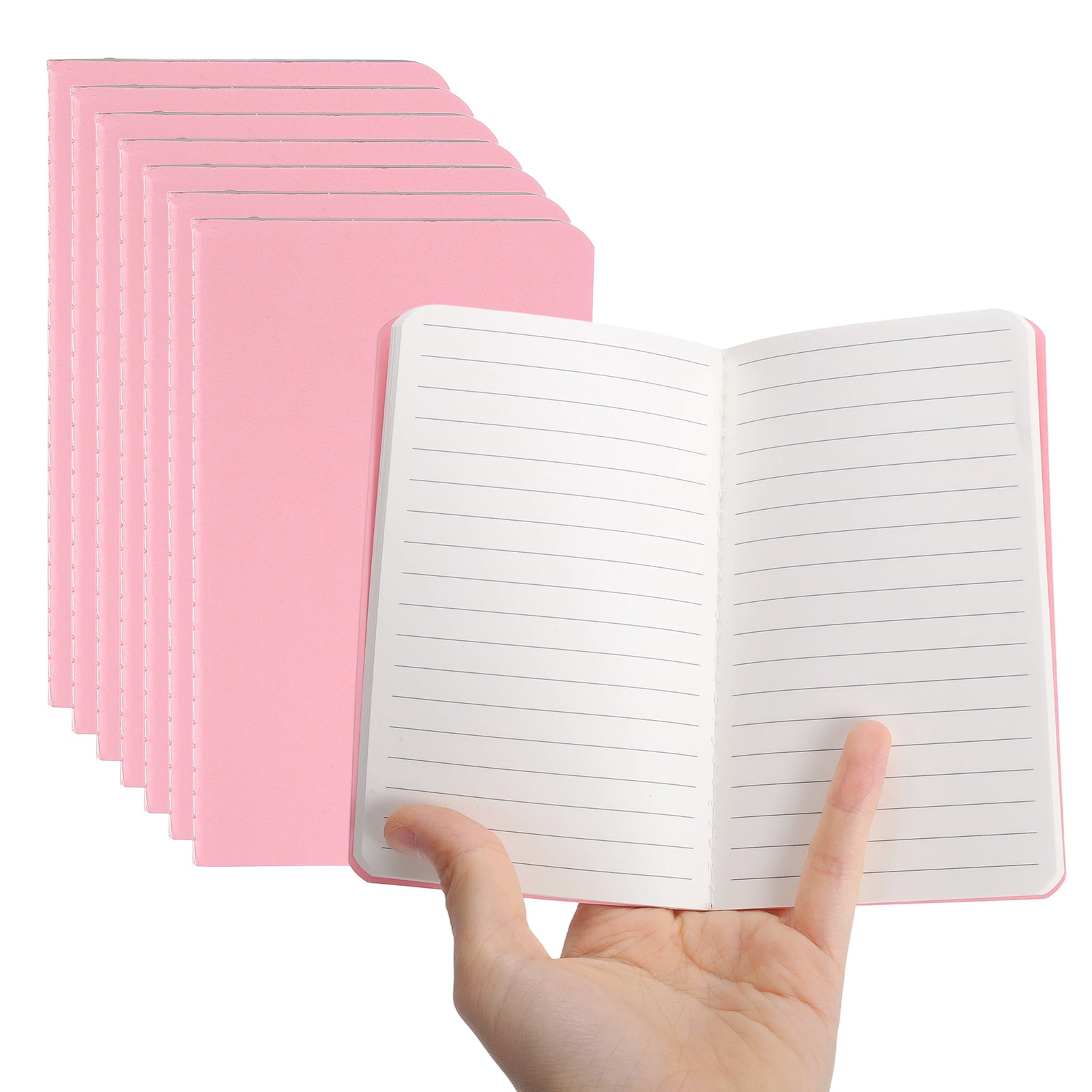 8 Pack A6 Notebook, A6 Journal Mini Notebook Pocket Kraft,Pink