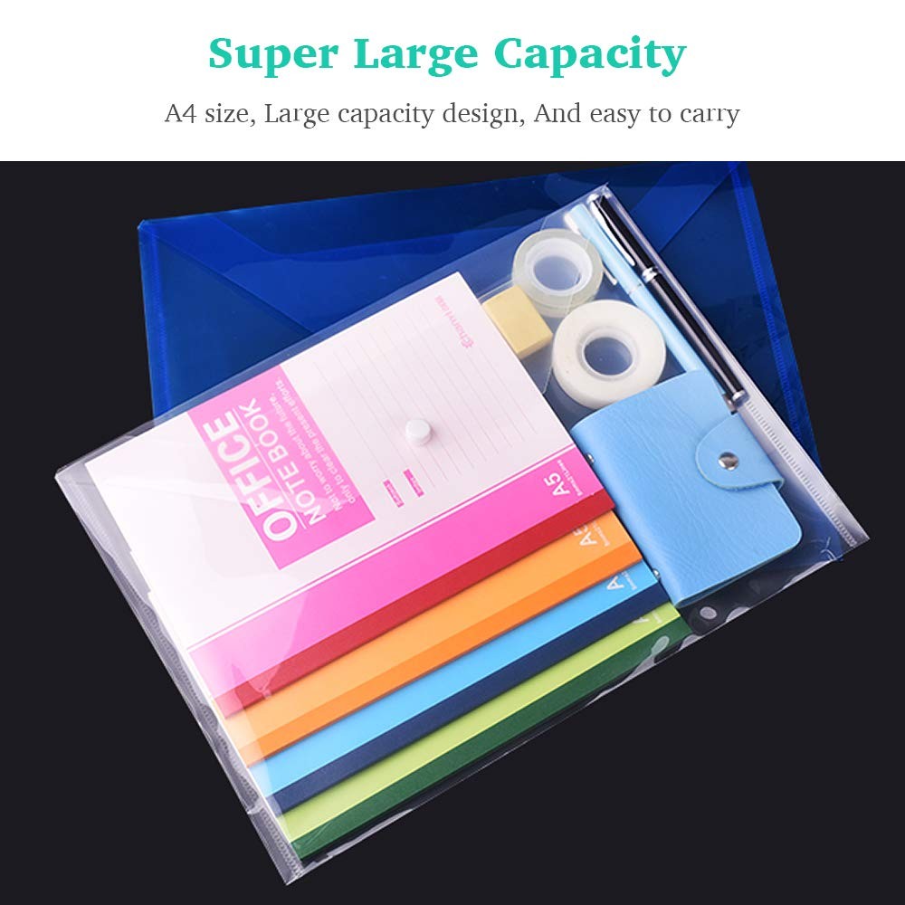 Clear Document Folders Transparent Filing Envelopes Waterproof 5,
