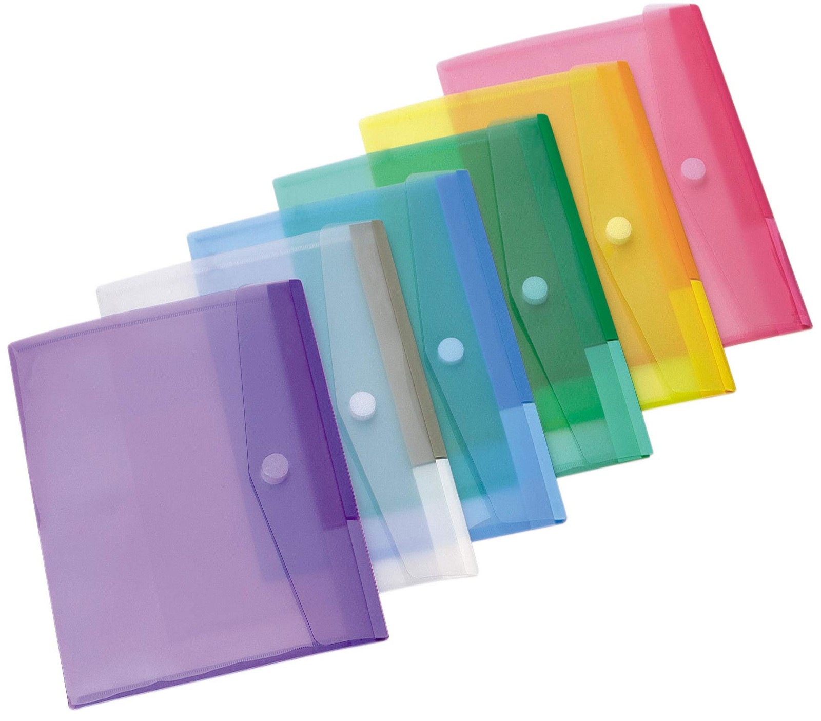 DJOIS 12-1/2″ x 9-1/2″, Assorted (Blue, Purple, Green, Yellow, Pink, Clear)