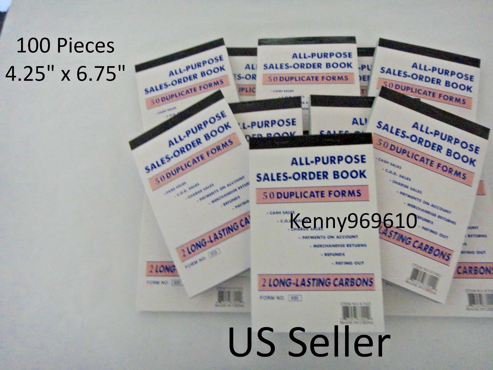 Lot of 100 Sales Order Book Receipt 50 Duplicate Forms Carbon NEW US Seller