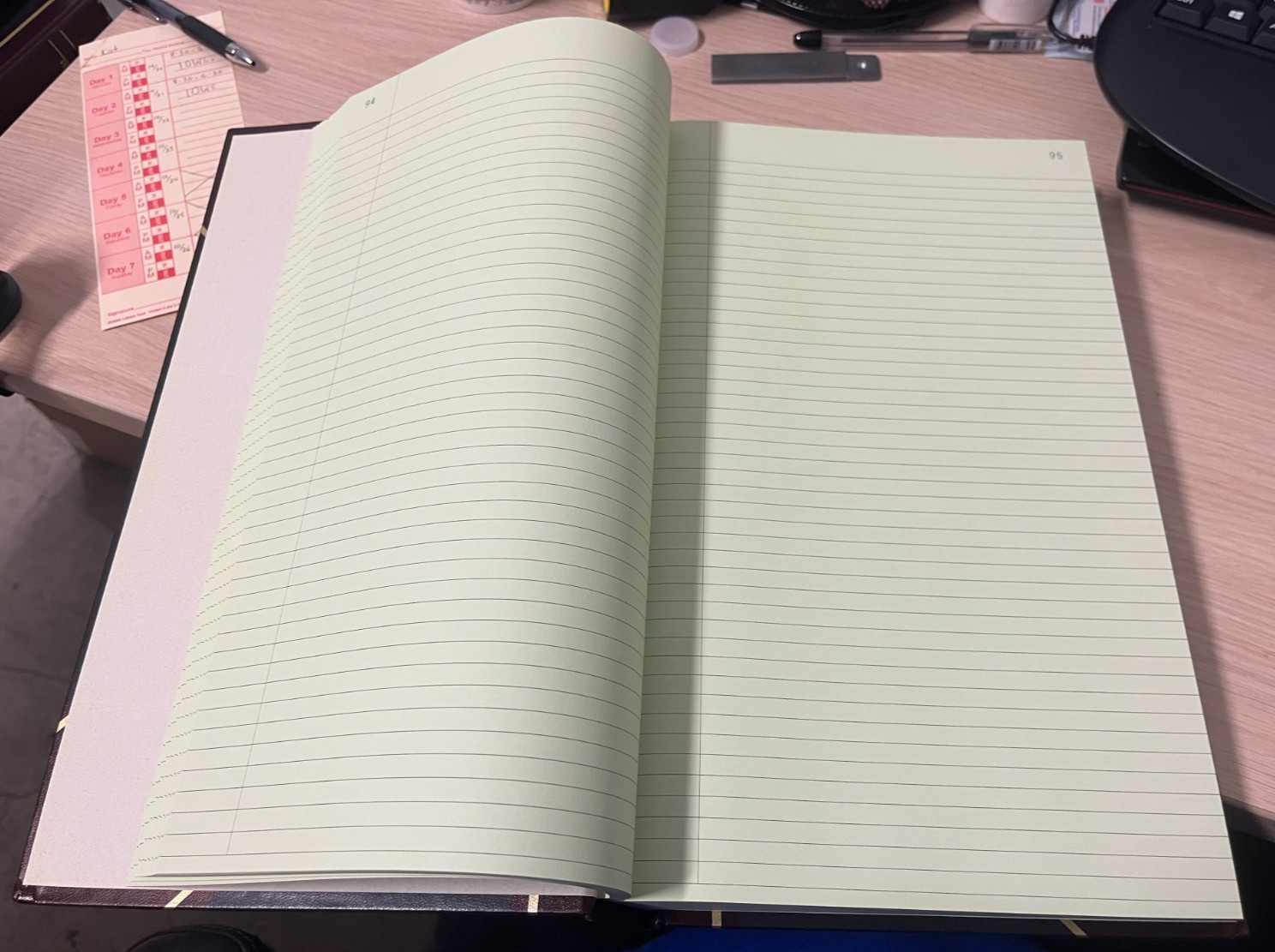 National 57151 14 1/4″ x 8 3/4″ Black Texthide Record Book with 500 Pages