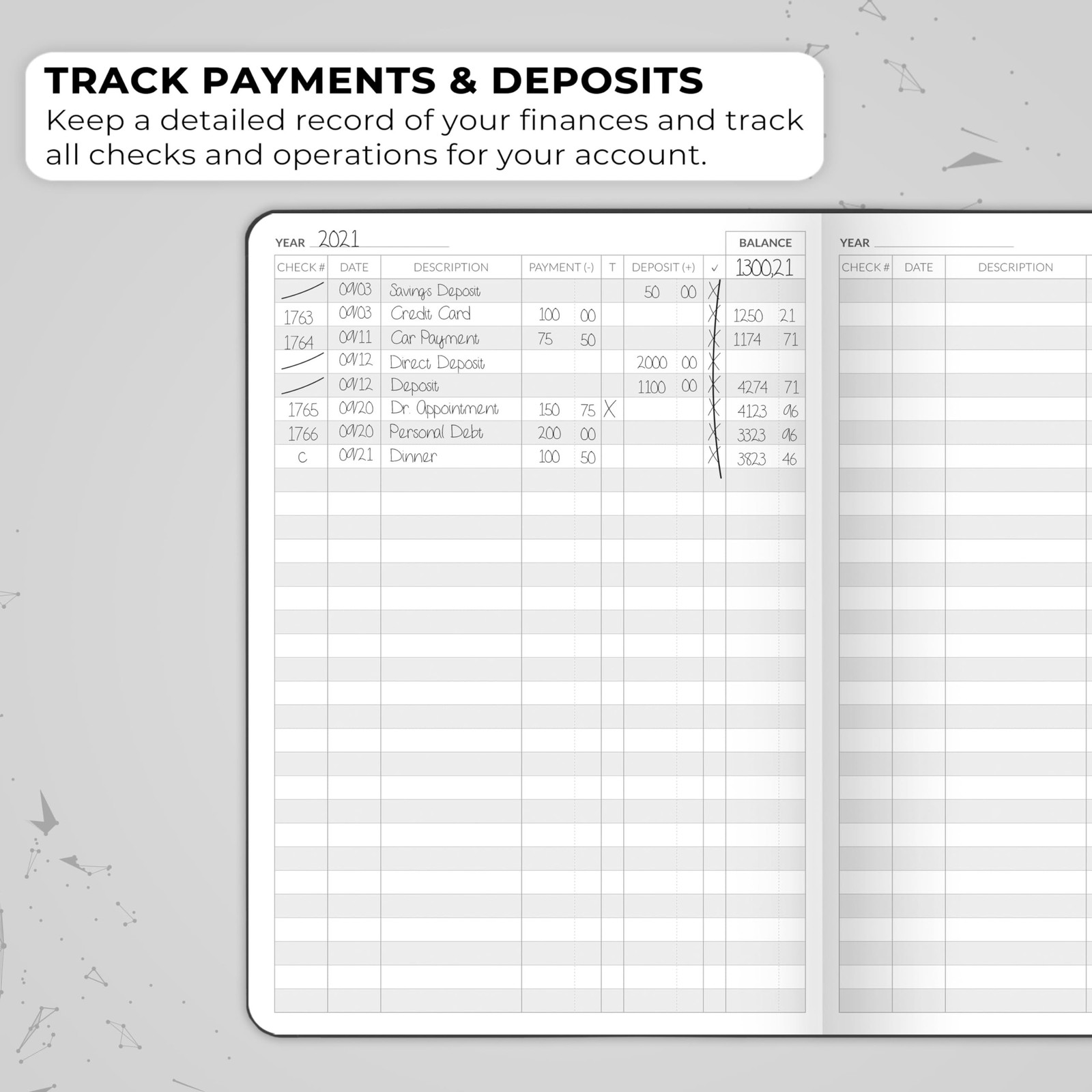 Skyline Check Register – Accounting Ledger Log Book for Income & Expenses – T…