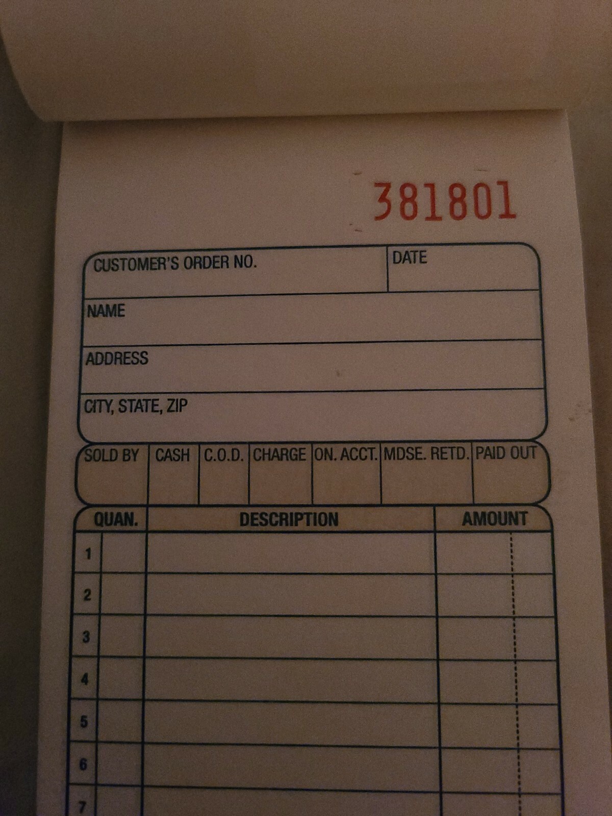 Adams General Purpose Sales Book Carbonless 3-Part- Item# TC3705, 50 sets-New