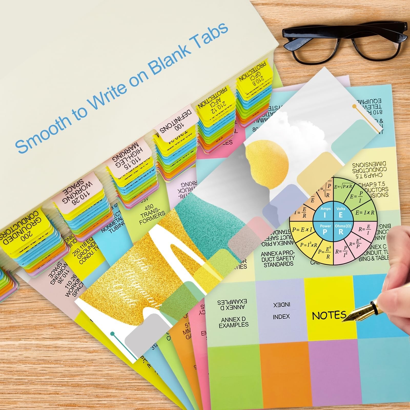 Mevisky Index Tabs for 2026 NEC Code Book – 134 Color-Coded Laminated Tabs