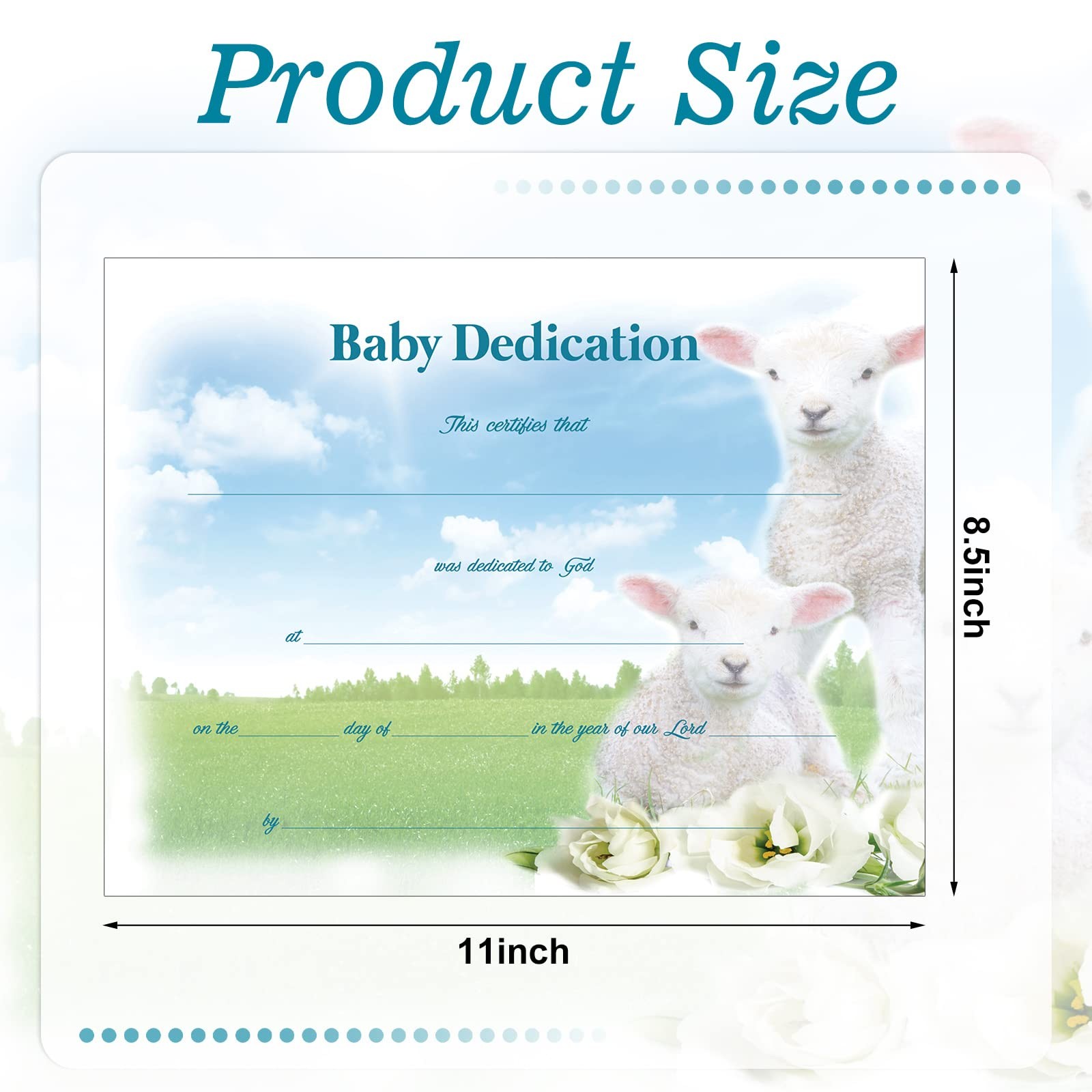 24 Pcs Baby Dedication Certificate Coated Paper Certificate…