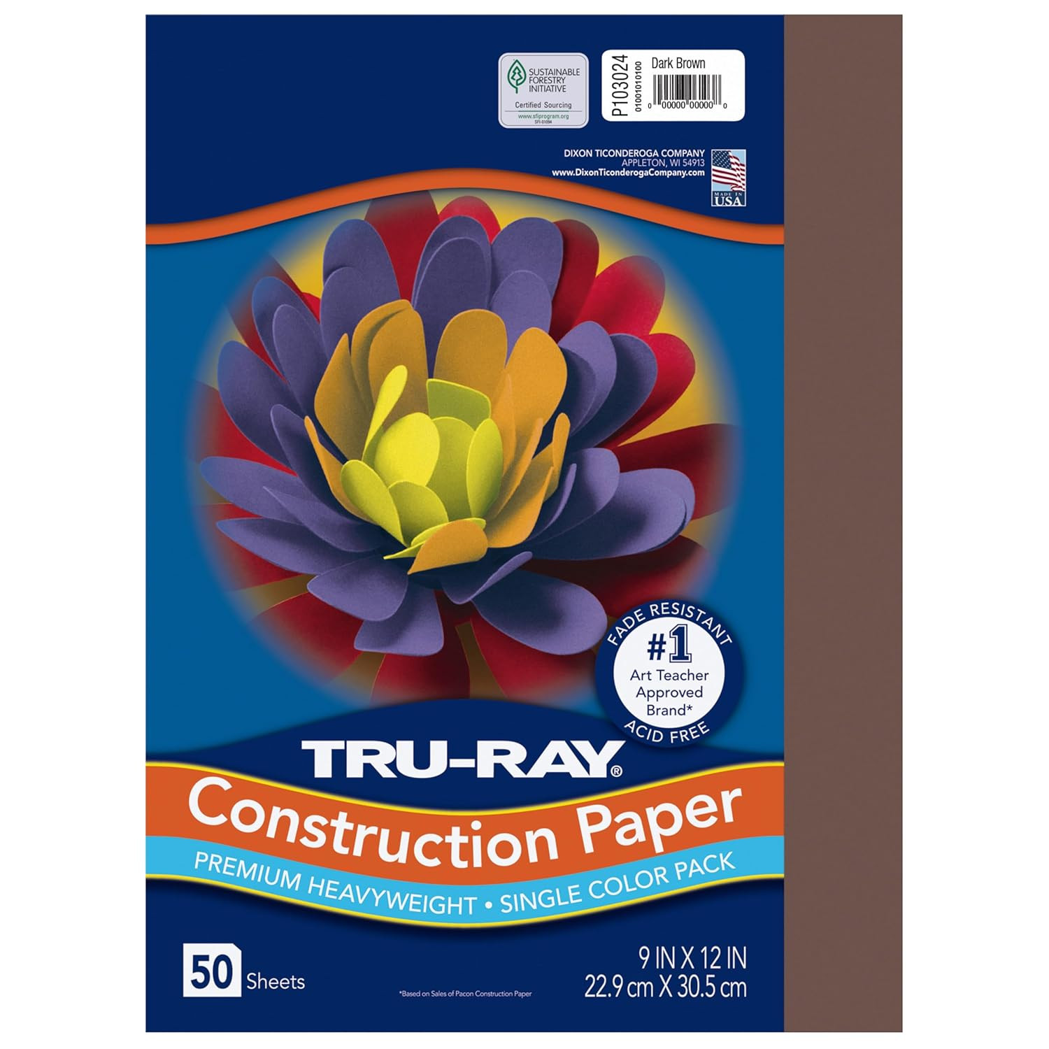 ® Construction Paper, 50% Recycled, 9″ X 12″, Dark Brown, Pack of 50