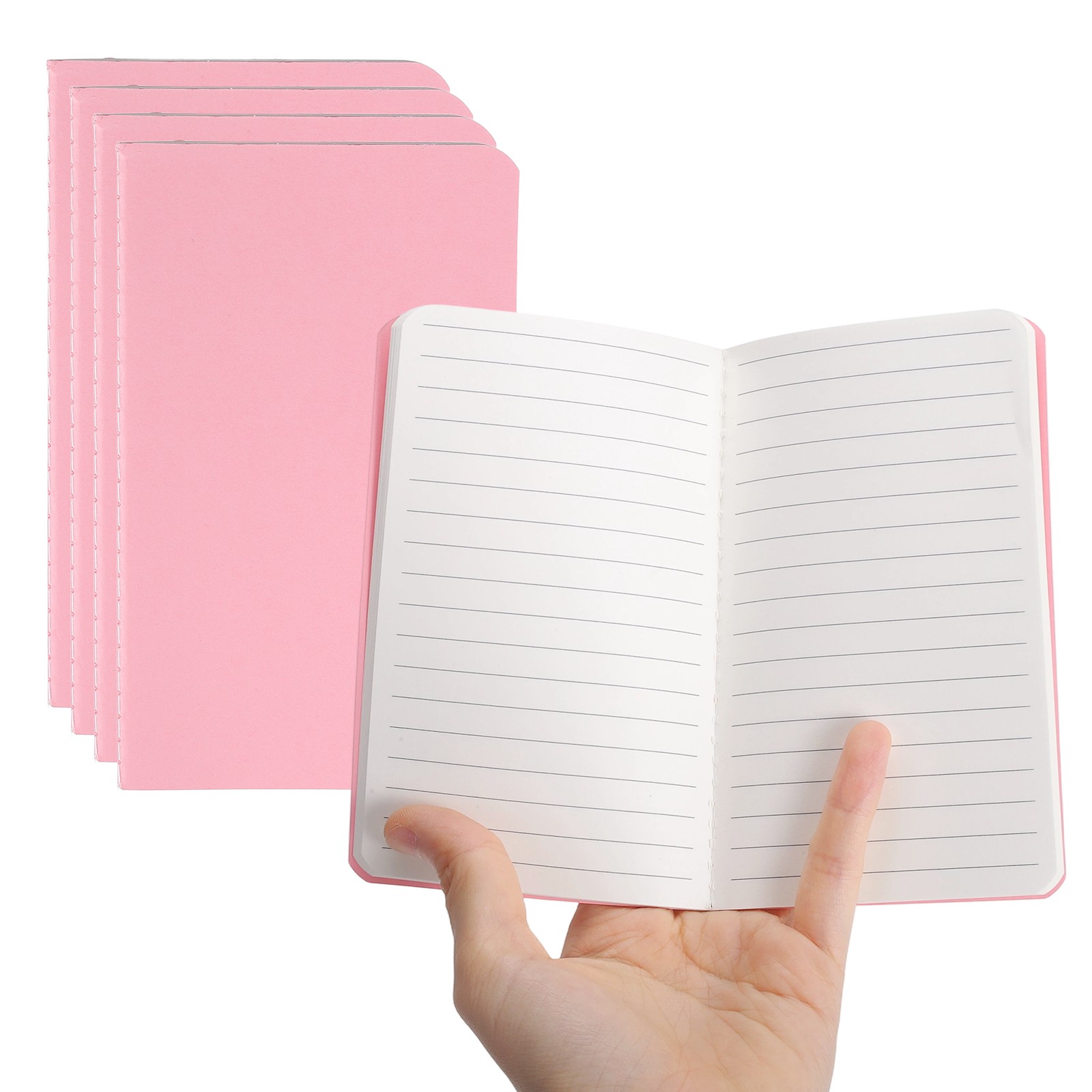 5 Pack A6 Notebook, A6 Journal Mini Notebook Pocket Kraft,Pink