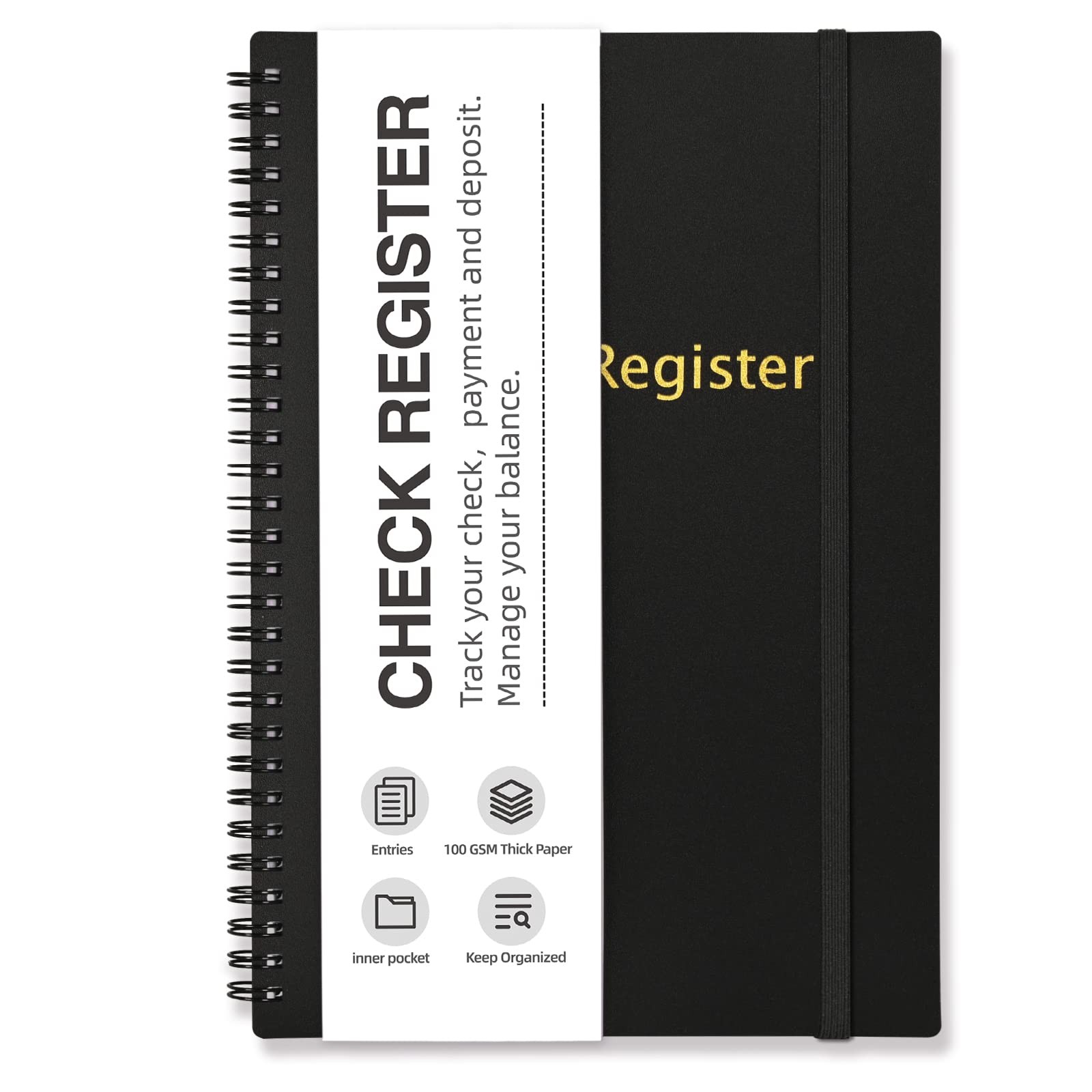 Check Registers for Personal Checkbook, Spiral Large Check Register Book, Bud…