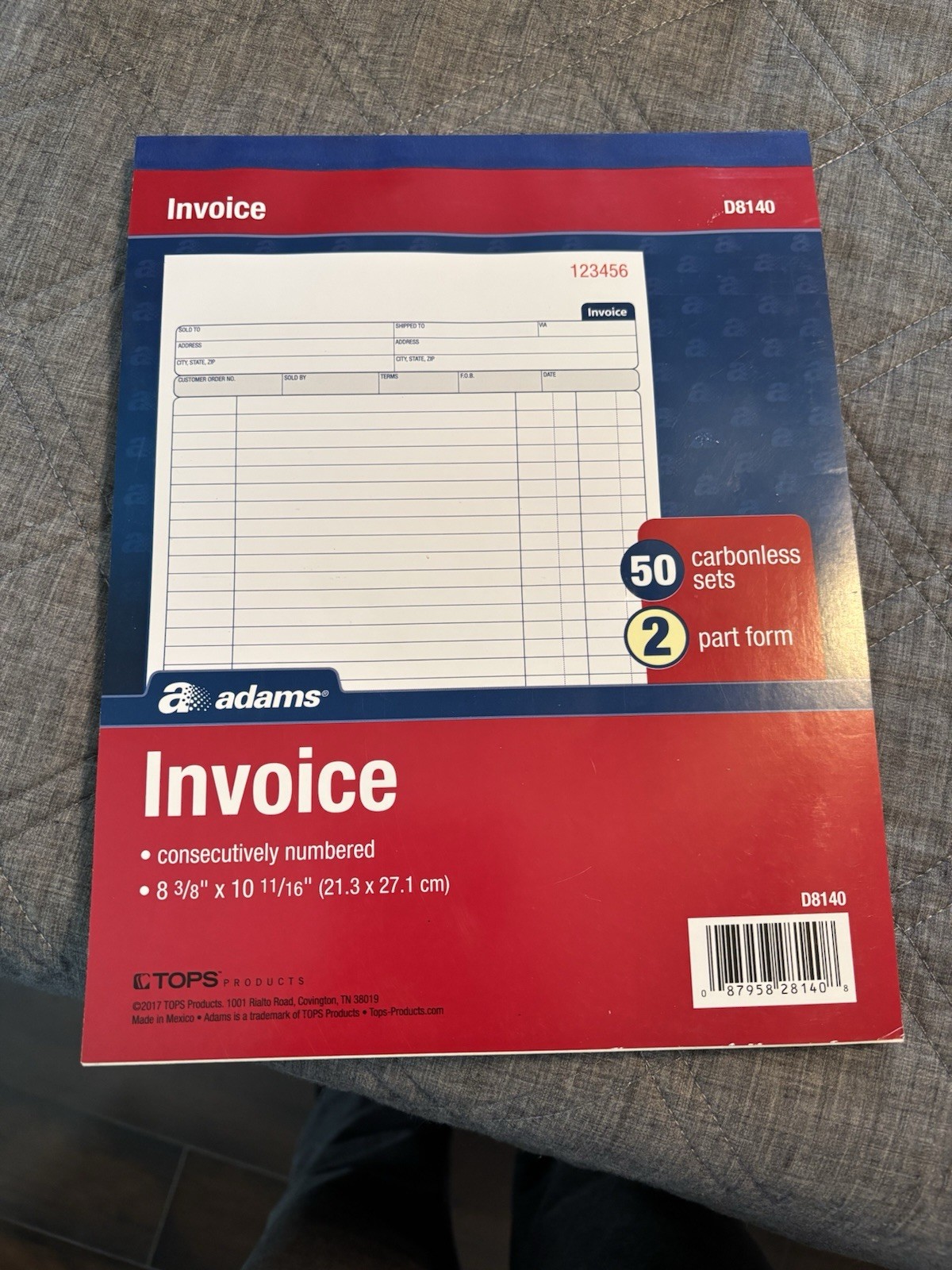 Book Of Invoices New 50 Sets Duplicate Carbonless 8 3/8x 10 11/16”