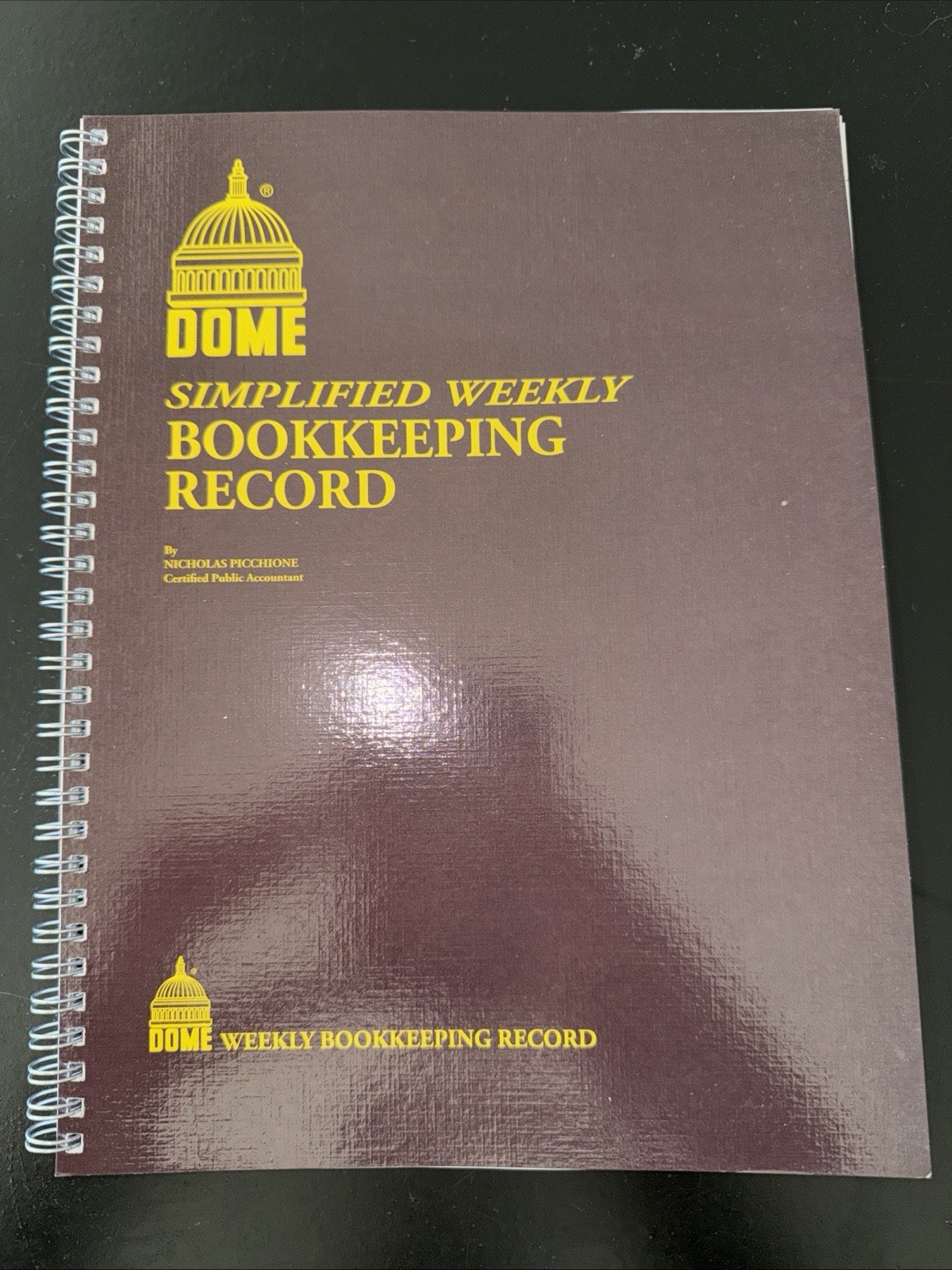DomeSkin Dome DOM600 Bookkeeping Record Book Weekly 128 9 x11 Inches, Brown