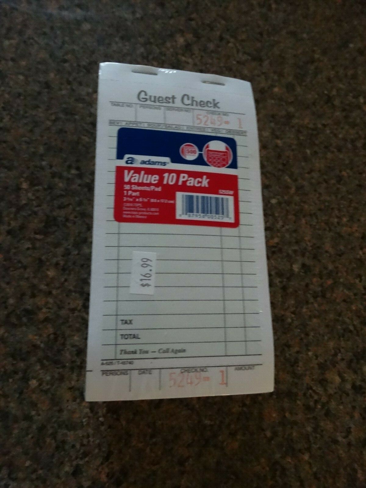 New In Package Adams Guest Check – Choose Style