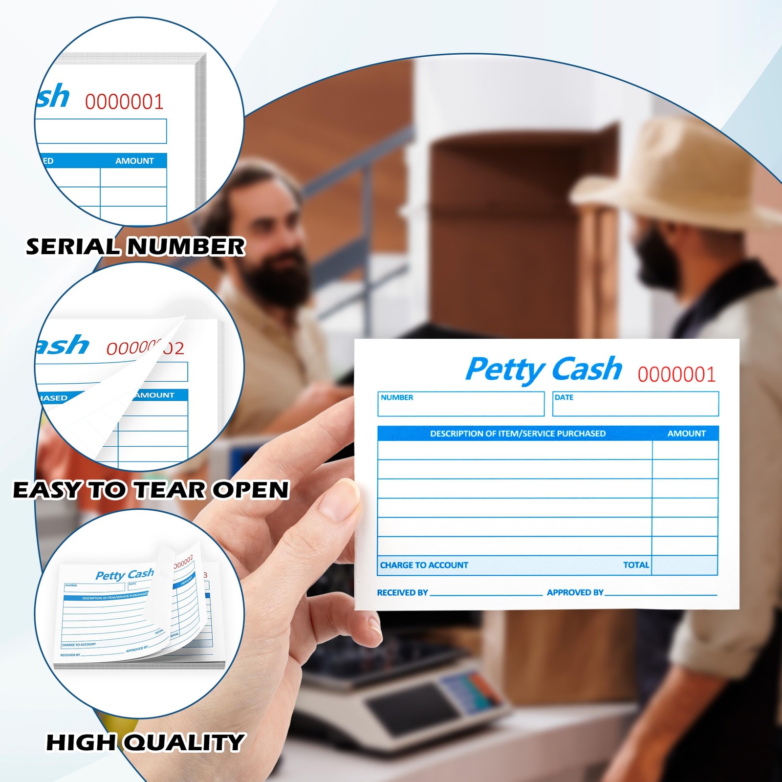 12 Pcs 600 Sheets Petty Cash Receipt Pad 3.5 x 5 Inch Rent Receipts Book…