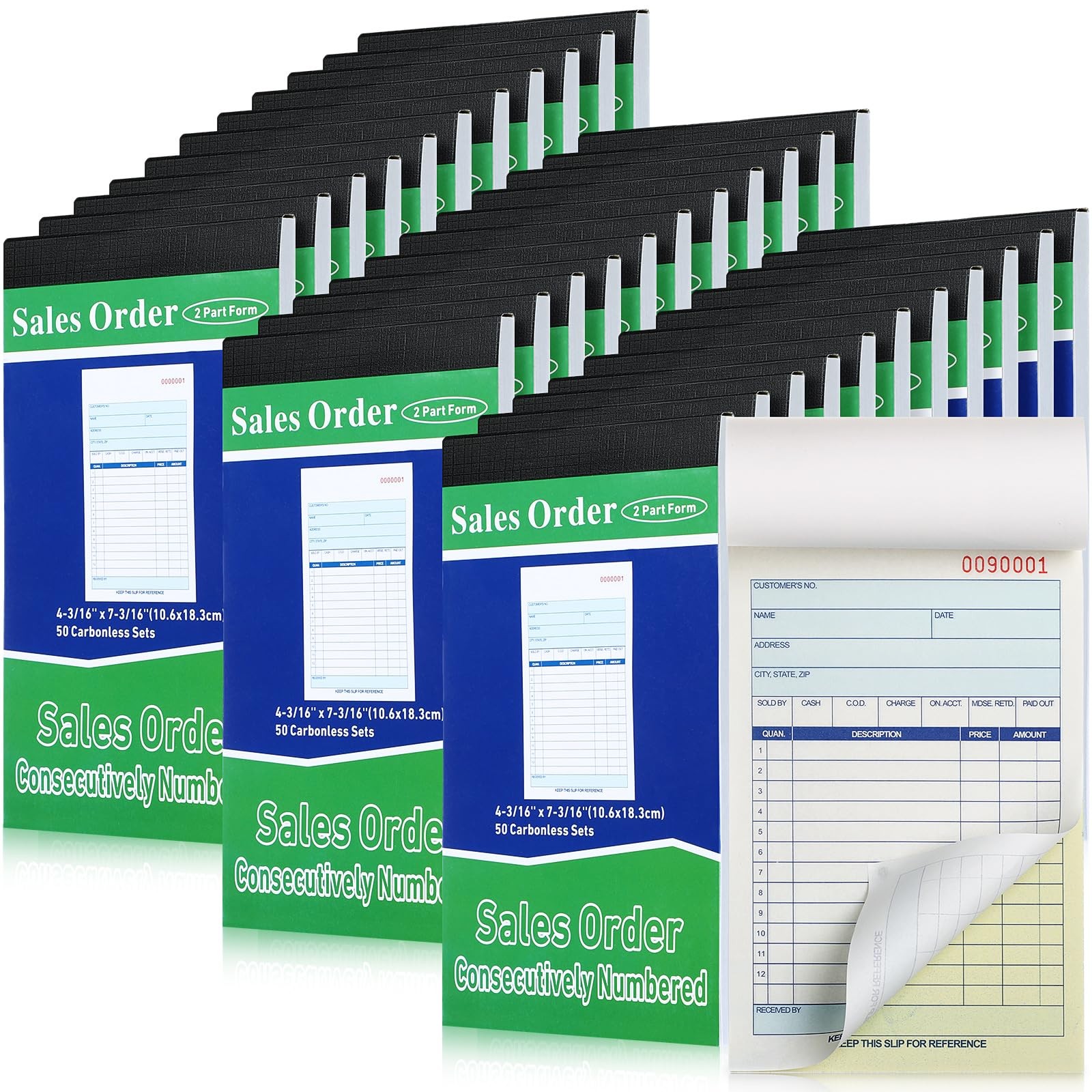 34 Pads Sales Order Books 2 Part Carbonless (White/Canary Yellow) Receipt wit…