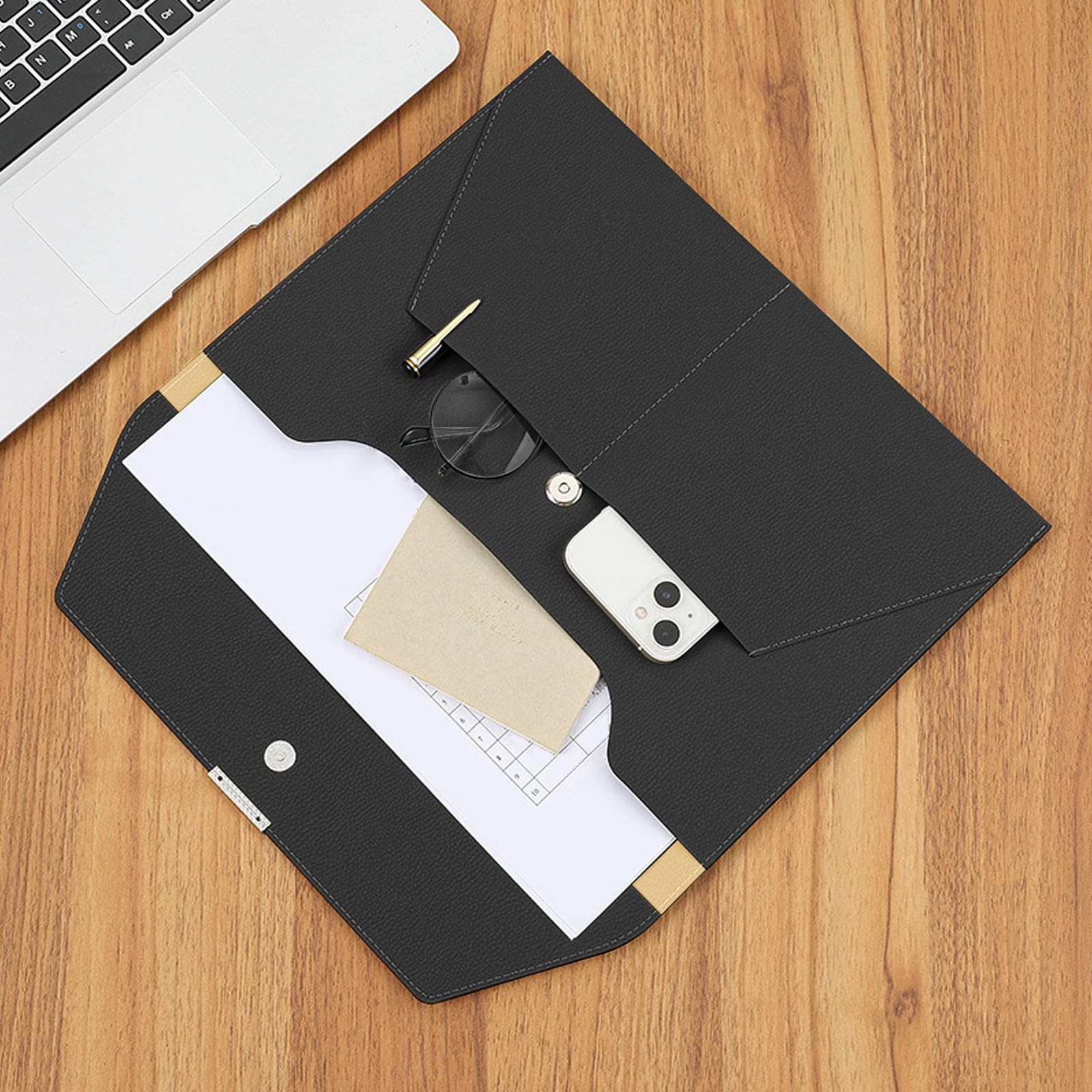 VANRA File Folder Document Holder Organizer Waterproof 13×9.33 inch, Black