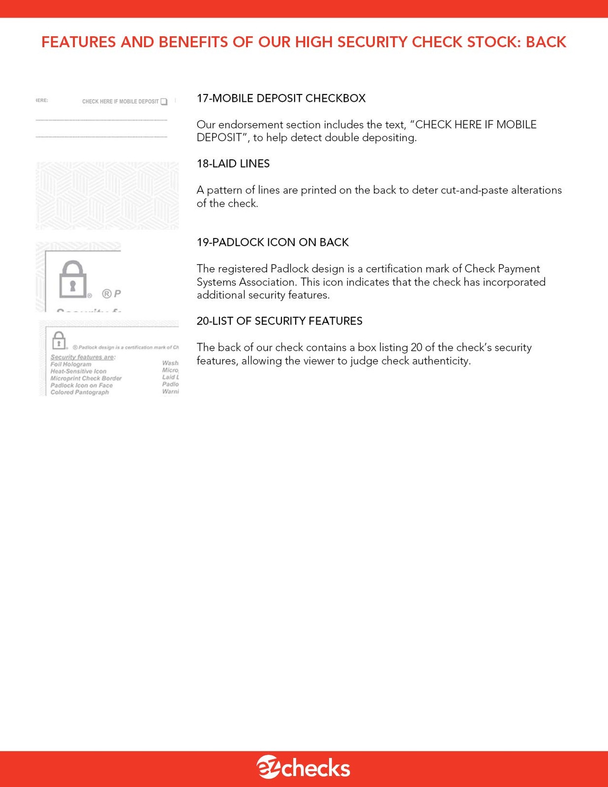 EZ Checks High Security Check Paper with Hologram & at Top, Blue/Maroon