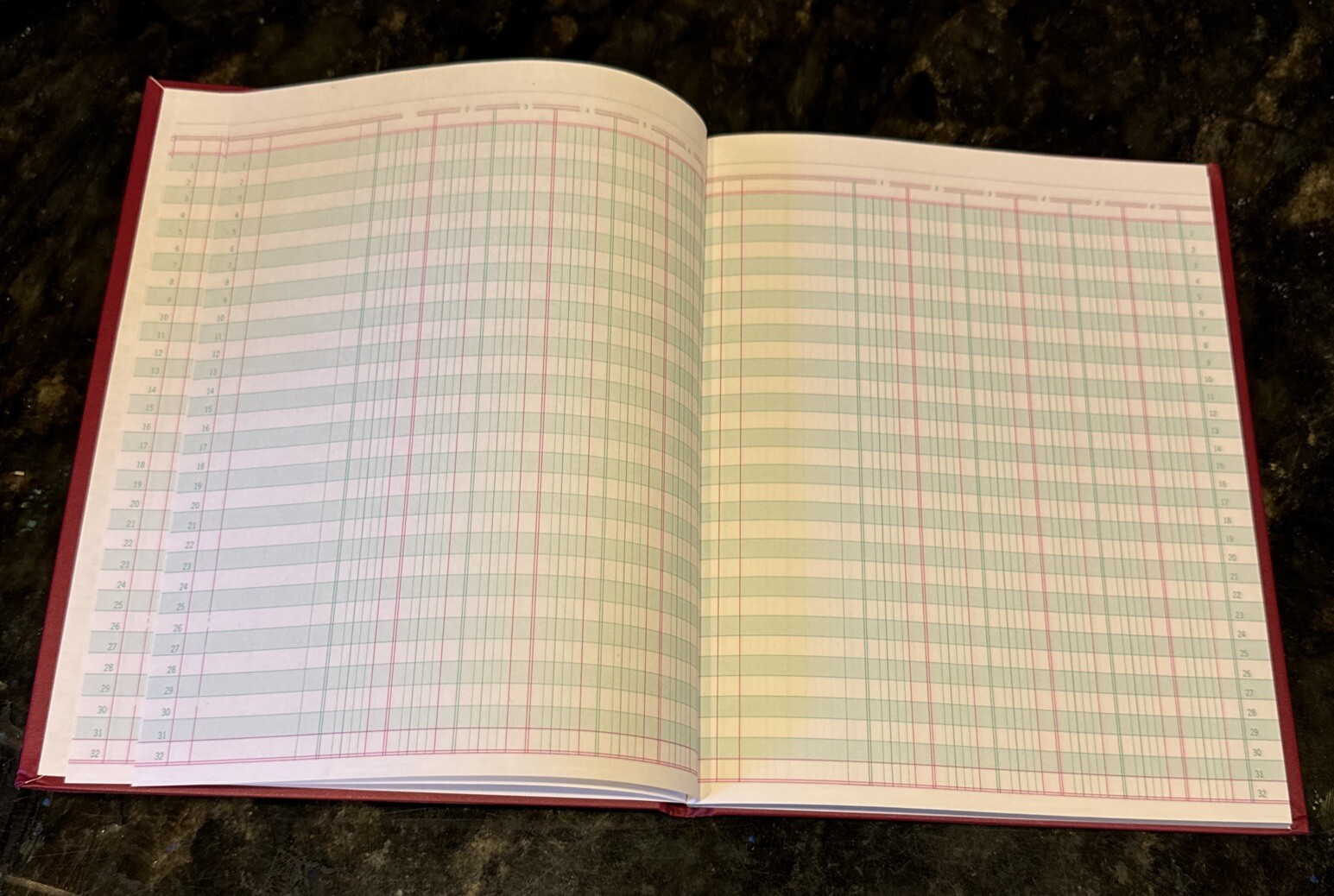 Mead Management Series Columnar Book 6 Column 80pg Red Hard Cover NEW