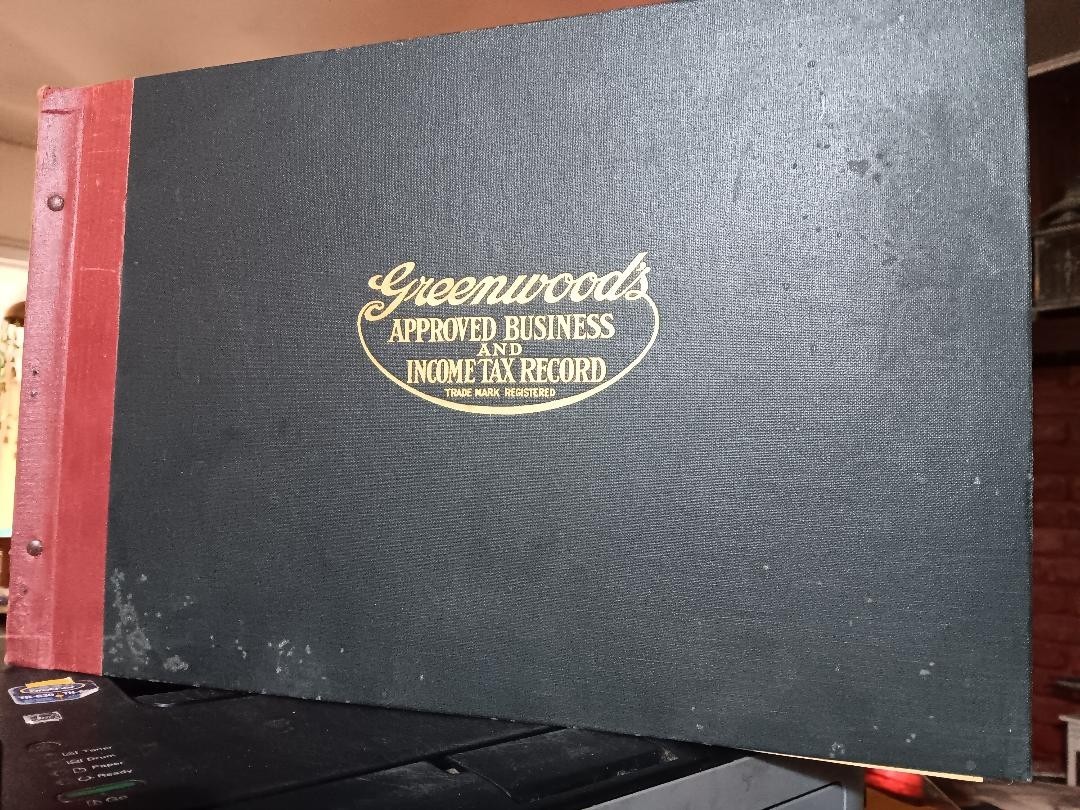 VINTAGE Journal accounting business Ledger Greenwoods approved 1923 antique