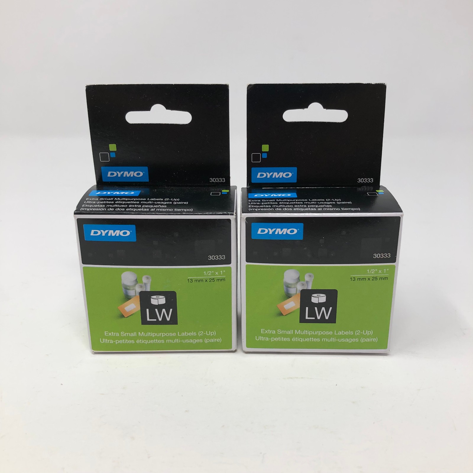 Lot of 2 DYMO LabelWriter Multipurpose Labels 1/2 x 1 White 1000 Roll 30333 NEW