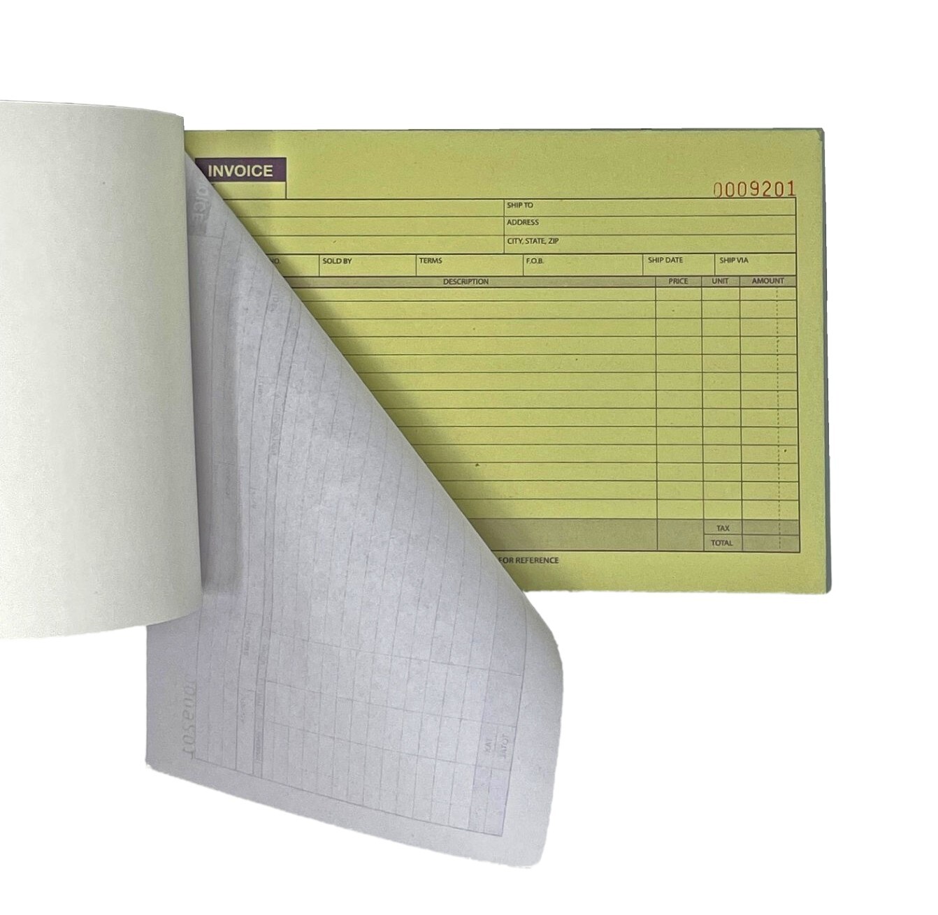 5PK Carbonless Invoice Receipt Record Book 2 Part 50 Sets Duplicate Receipt Copy