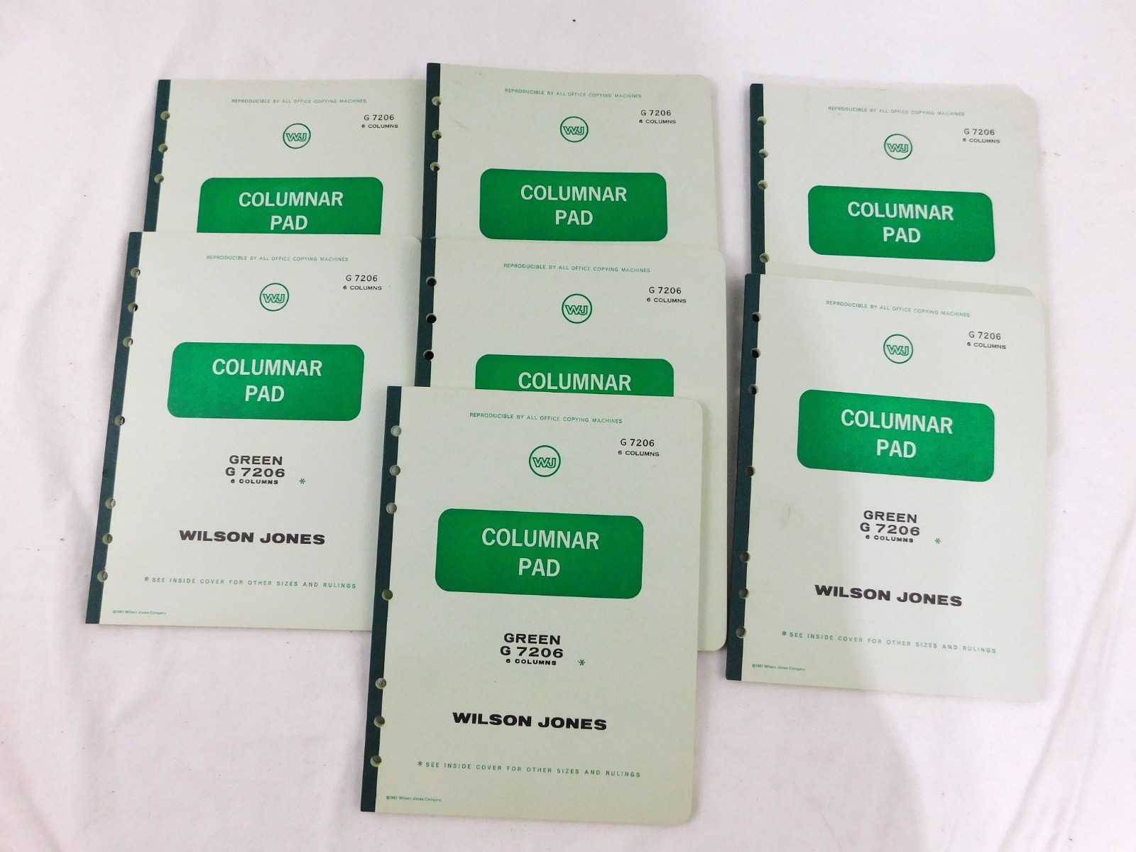 Wilson Jones Columnar Pad Ring Binder G7206 50 Sheets 11″ x 8.5″ 2 Sides 7 Books