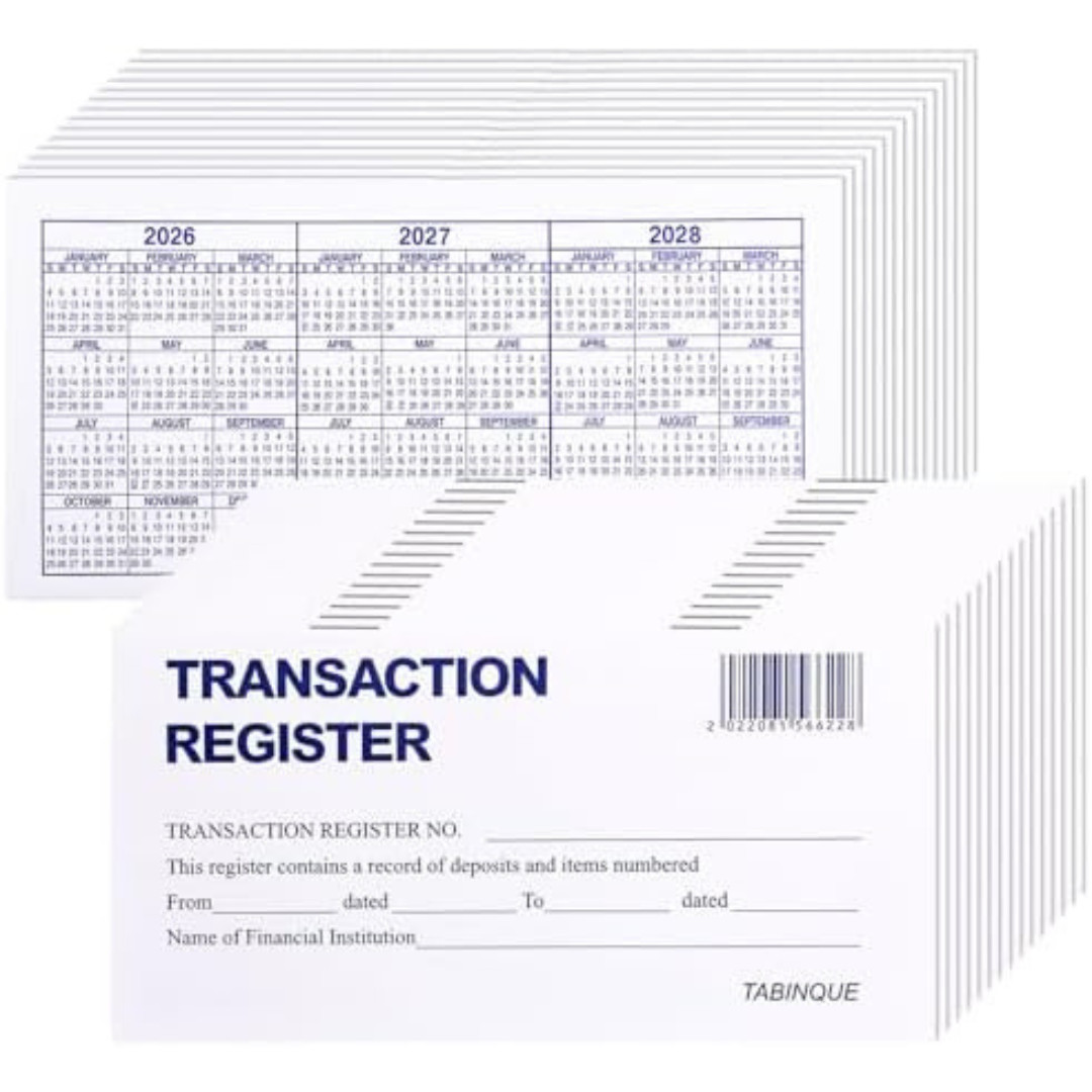 24 PCS Check Registers for Personal Checkbook, Easy to Read Checkbook Register