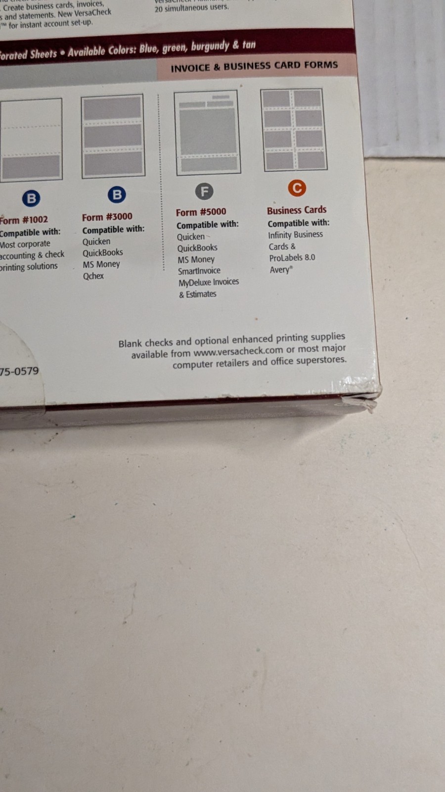VersaCheck Blank Business Checks Refills Form 3000 Prestige 750 Checks 250 Sheet