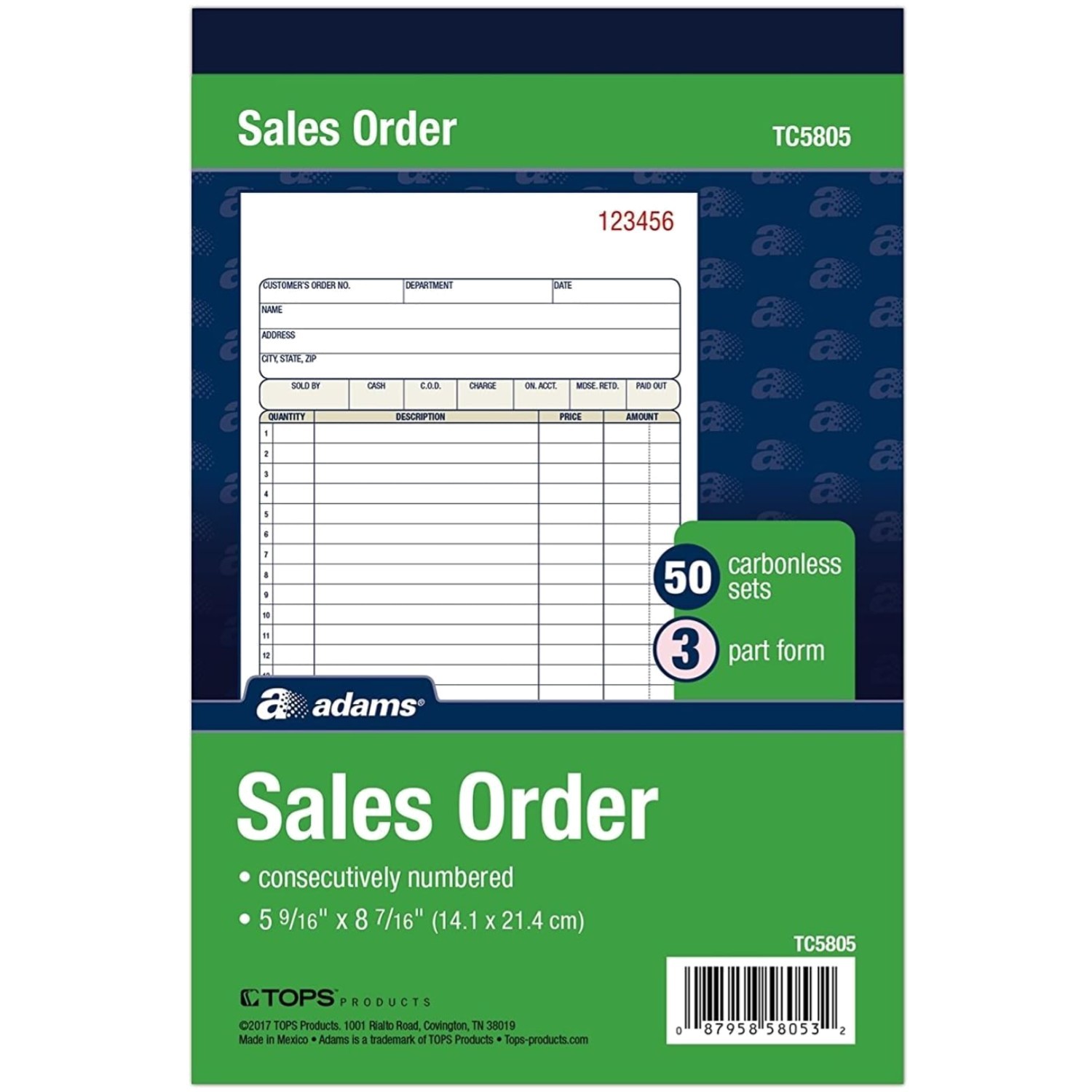 Sales Order Book 3-Part Carbonless Set