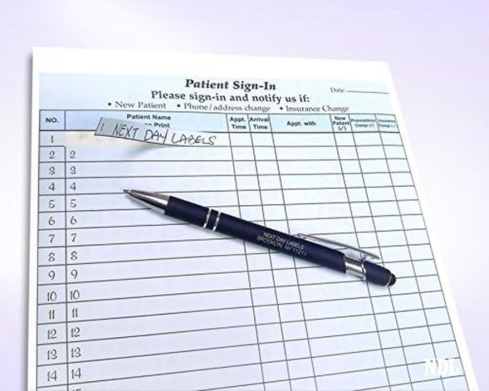 Nextdaylabels Patient Sign-In Sheets – HIPAA Compliant, 3-Part Carbonless NCR Fo