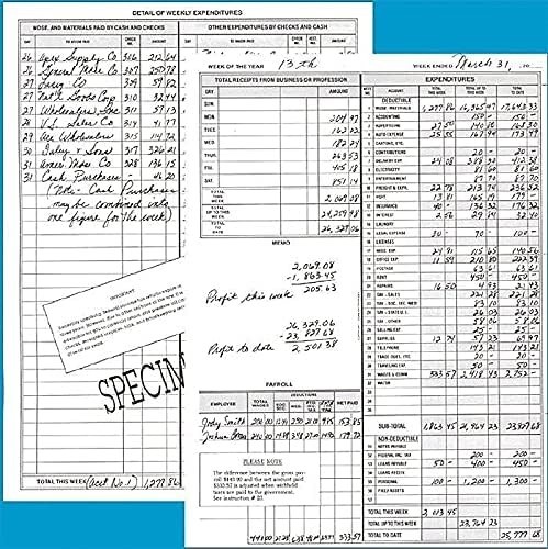 Dome DOM600 – Bookkeeping Record Book 128 Pages 9x11in. Brown Weekly Ledger Pad