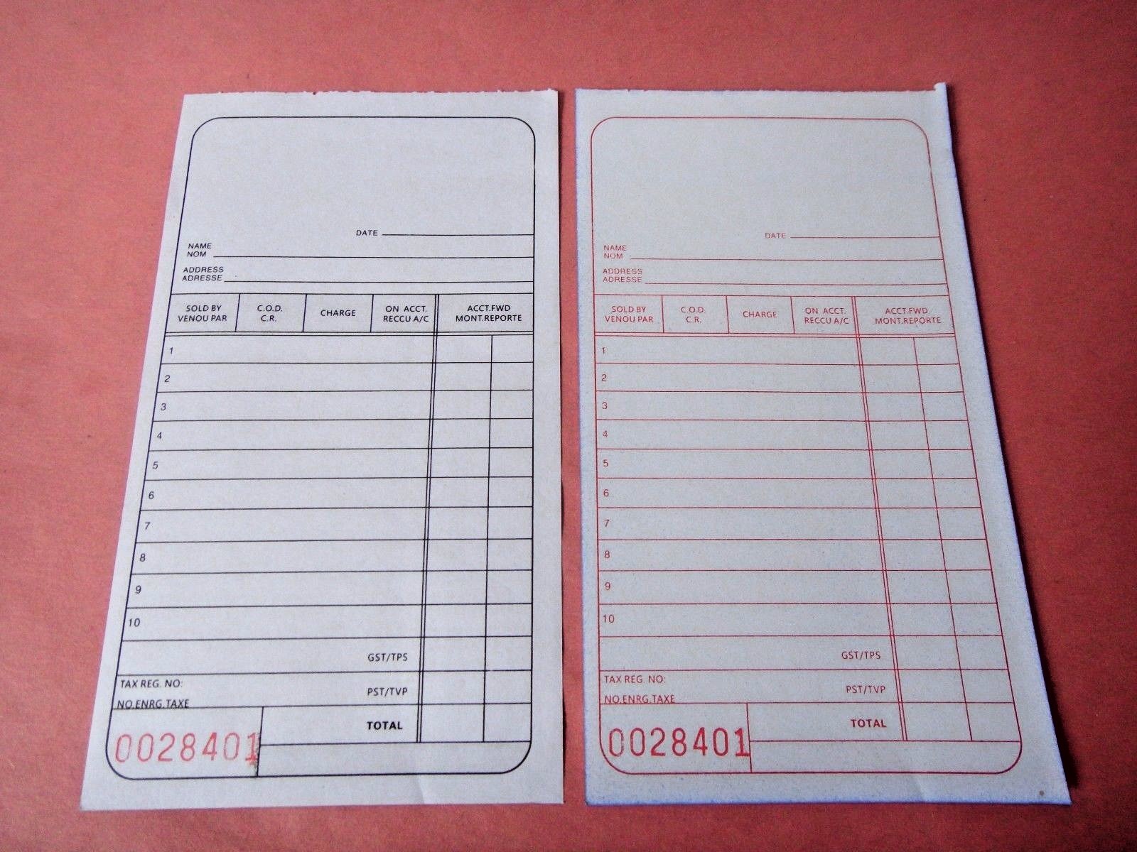 Sales Book Order Receipt Invoice Duplicate Carbonless 50 sets 3.30 x 6.80″ USA
