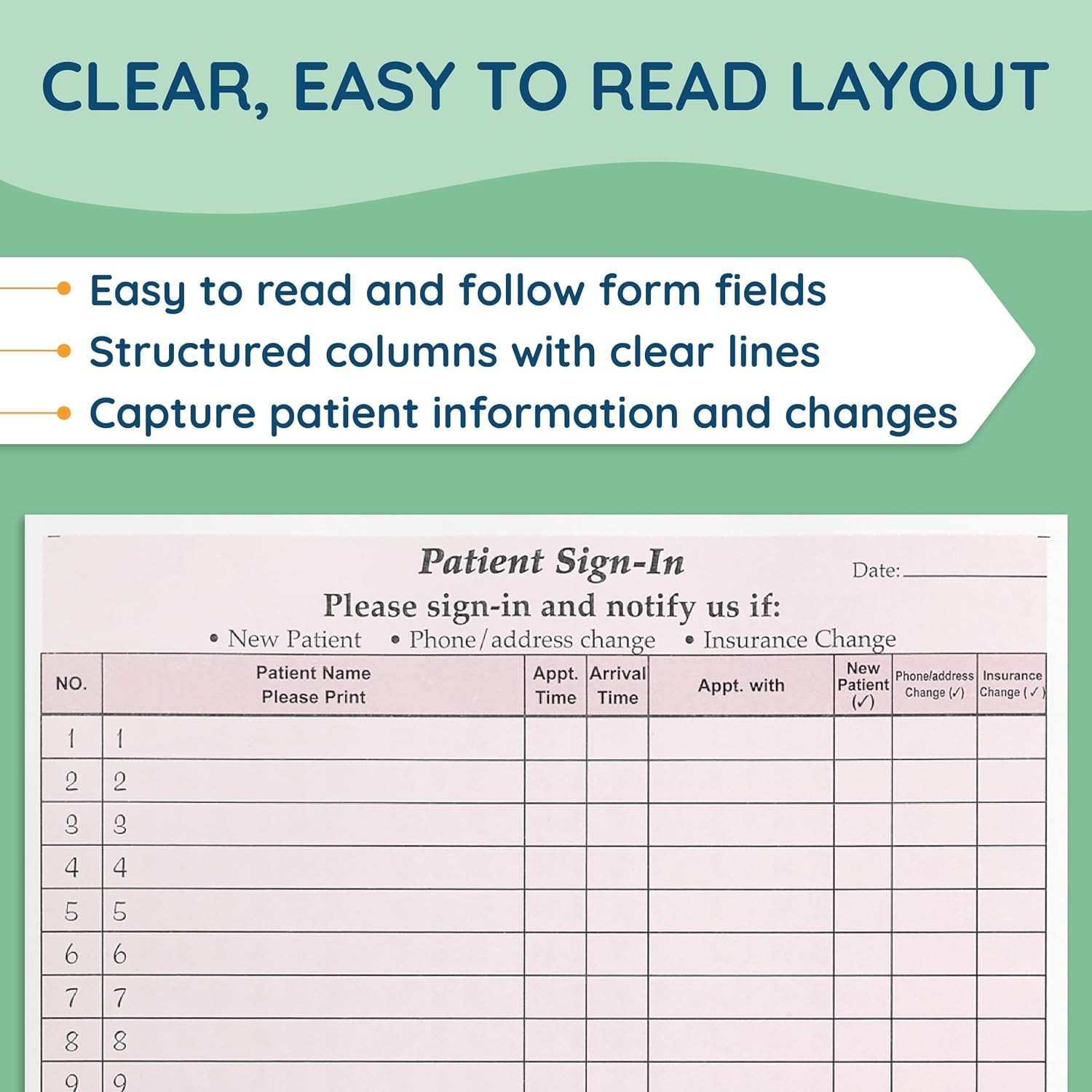 125 Pack HIPAA Compliant Patient Sign-In Sheets with Adhesive Labels, Burgundy