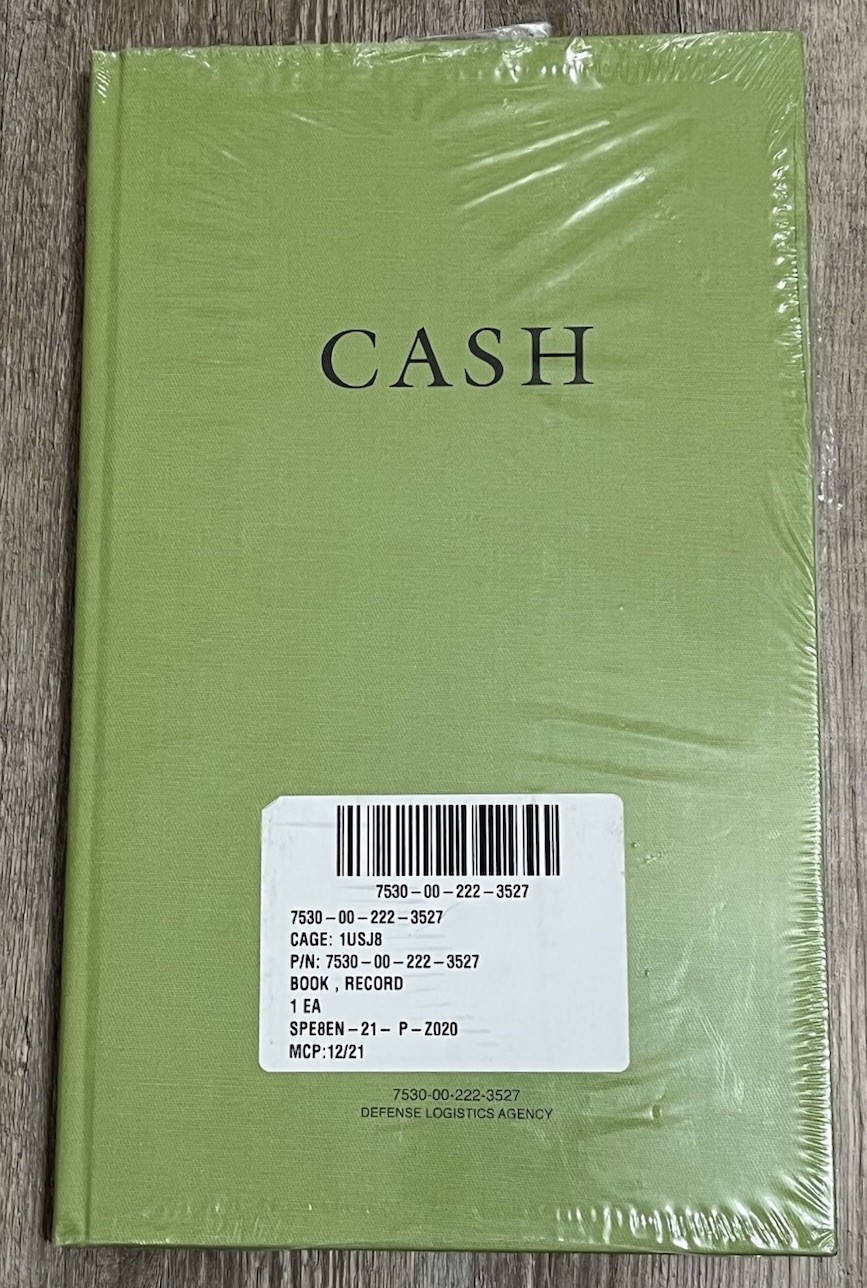 Defense Logistics Agency Cash Record Book Vintage Accounting Ledger