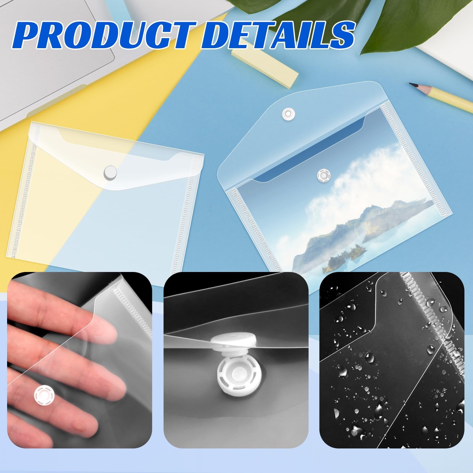 Vmiapxo 20 Pack Stamp and Die Storage Pockets, Reusable Small 4″ x 6″, Clear