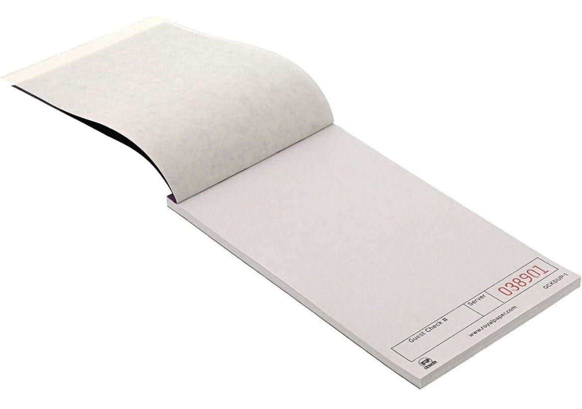 Royal 1-Part Booked Unlined Guest Checks White 10-Pack (50 Checks/Book) 3.5×6”