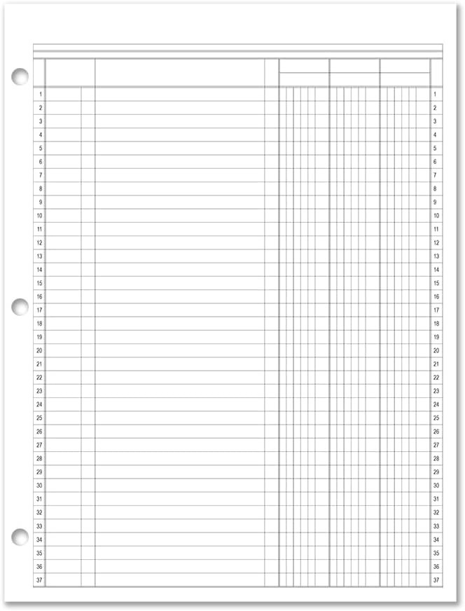50 Pack 3 Column Ledger Sheets – Acid-Free Accounting Paper for Professionals